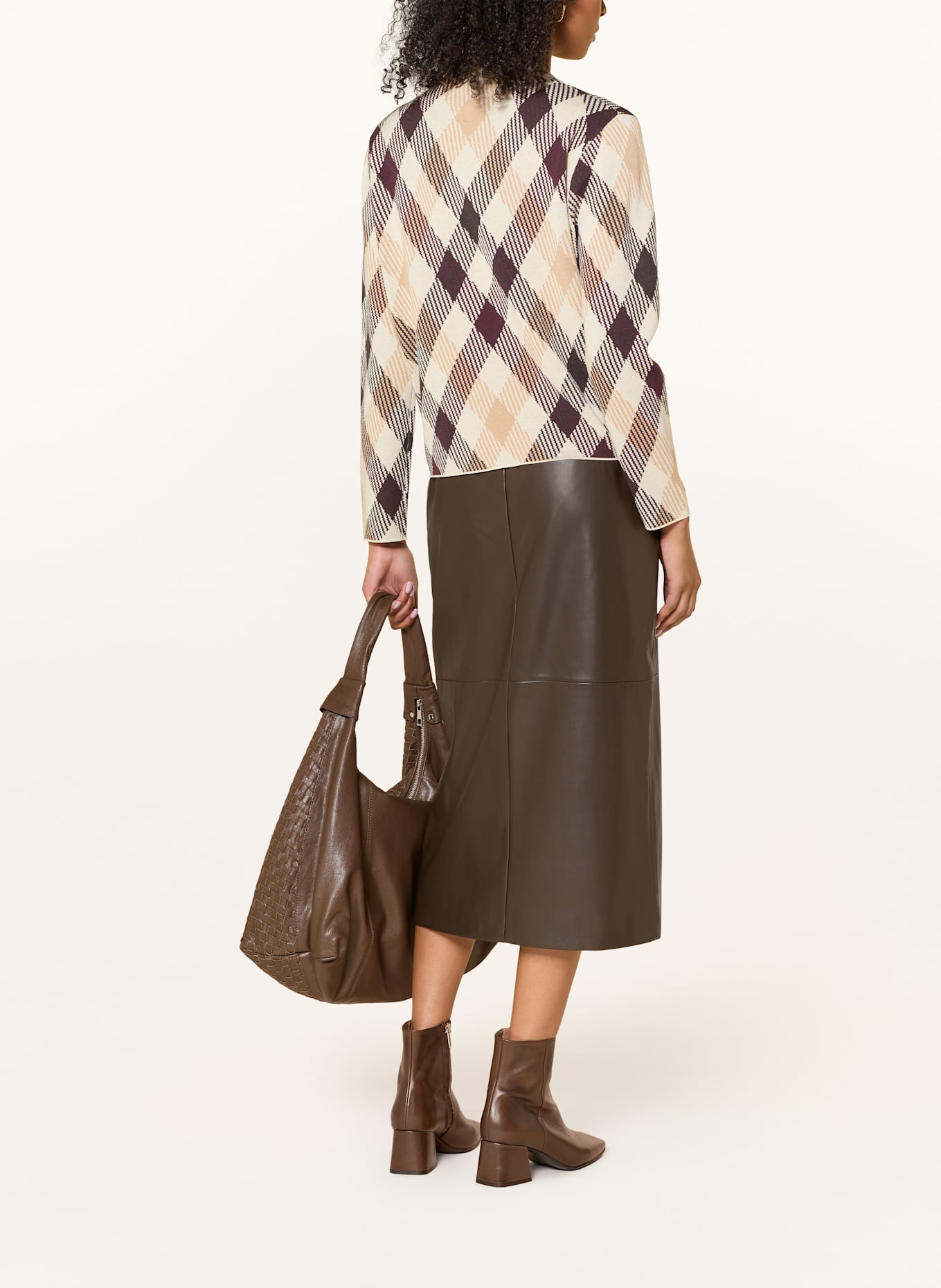 comma Pullover: DUNKELBRAUN / BEIGE / CREME