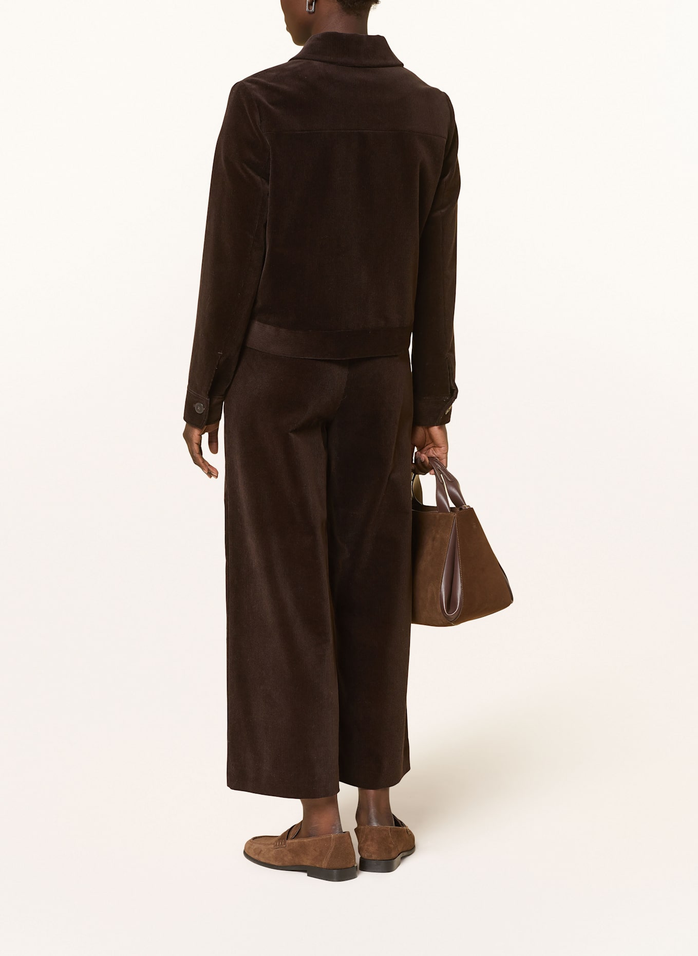 comma 7/8 corduroy pants: DARK BROWN