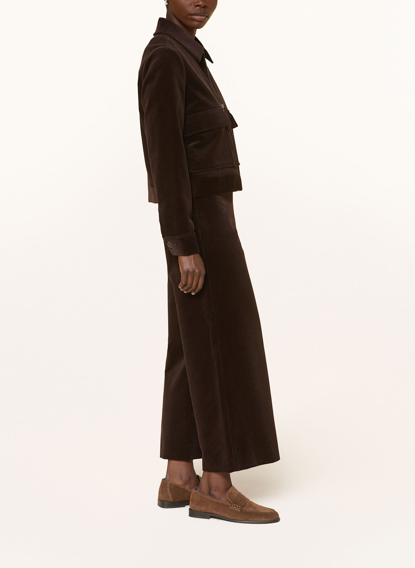 comma 7/8 corduroy pants: DARK BROWN