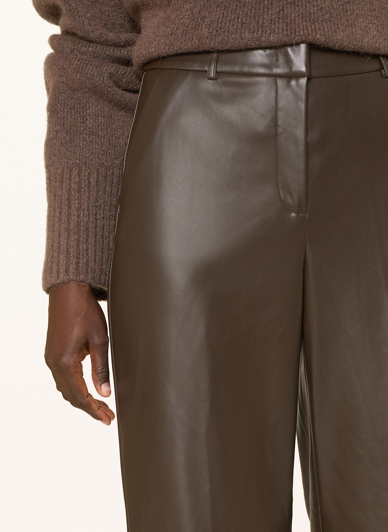 comma Hose in Lederoptik: DUNKELBRAUN
