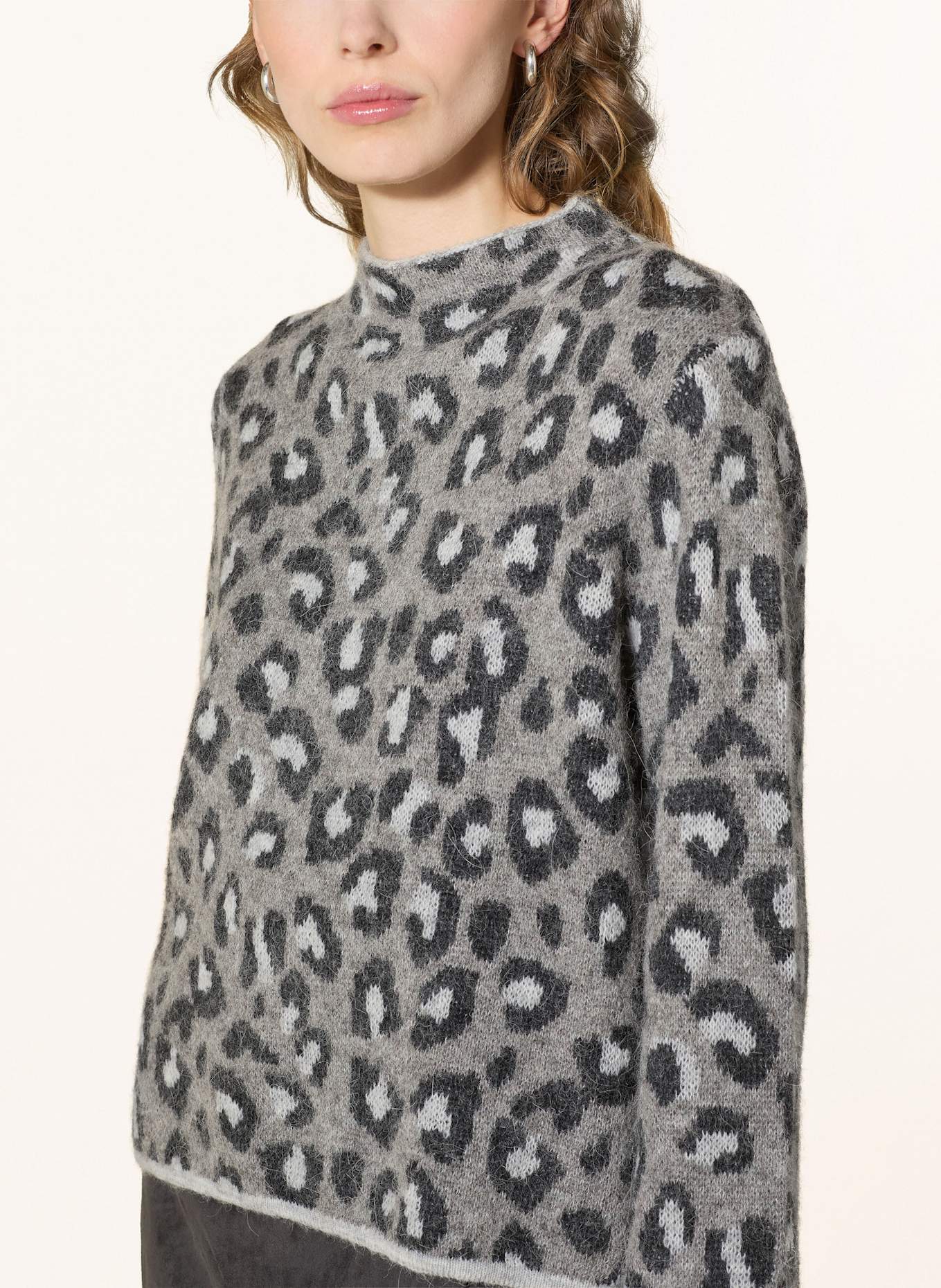 s.Oliver BLACK LABEL Pullover: GRAU / DUNKELGRAU / WEISS