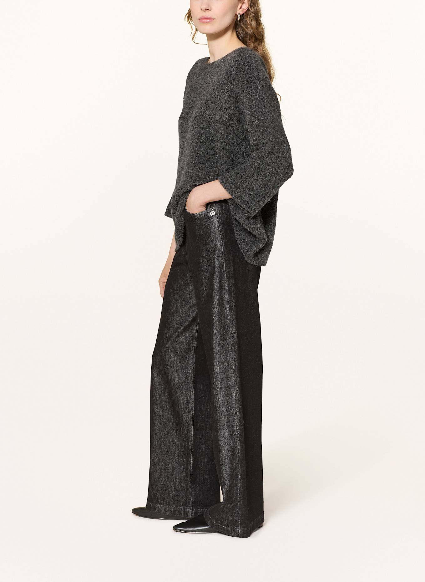s.Oliver BLACK LABEL Jeansy wide leg: 97Z8 GREY/BLACK