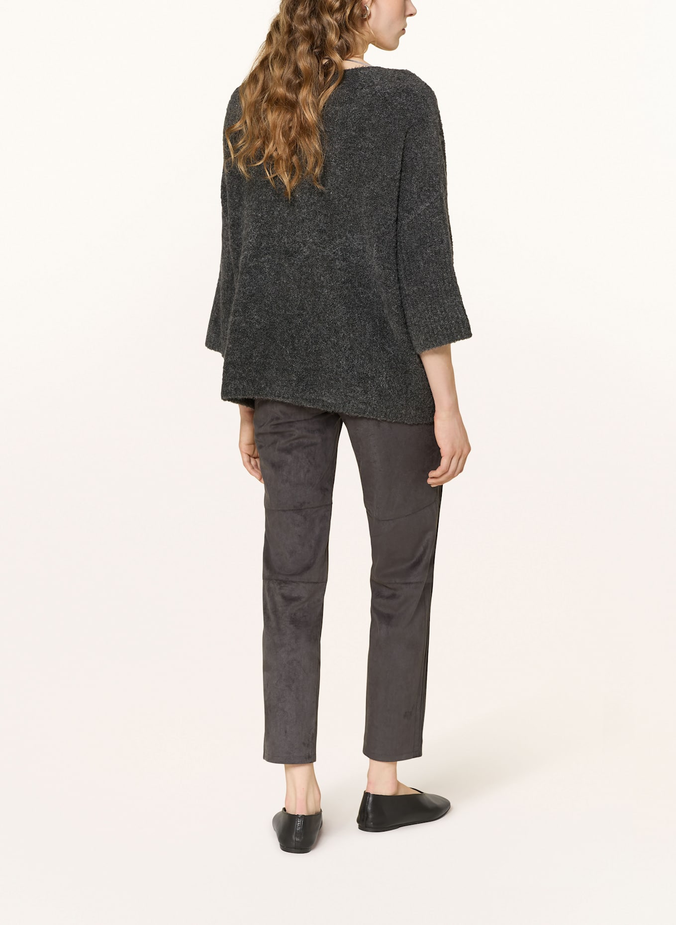 s.Oliver BLACK LABEL Pullover mit 3/4-Arm: DUNKELGRAU