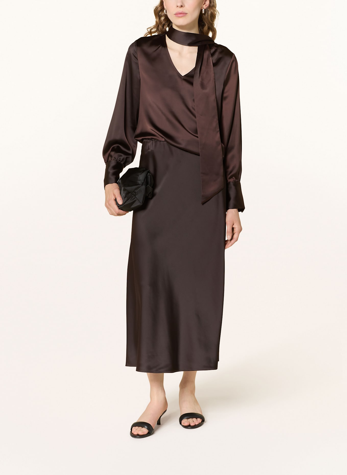 s.Oliver BLACK LABEL Satinrock: DUNKELBRAUN