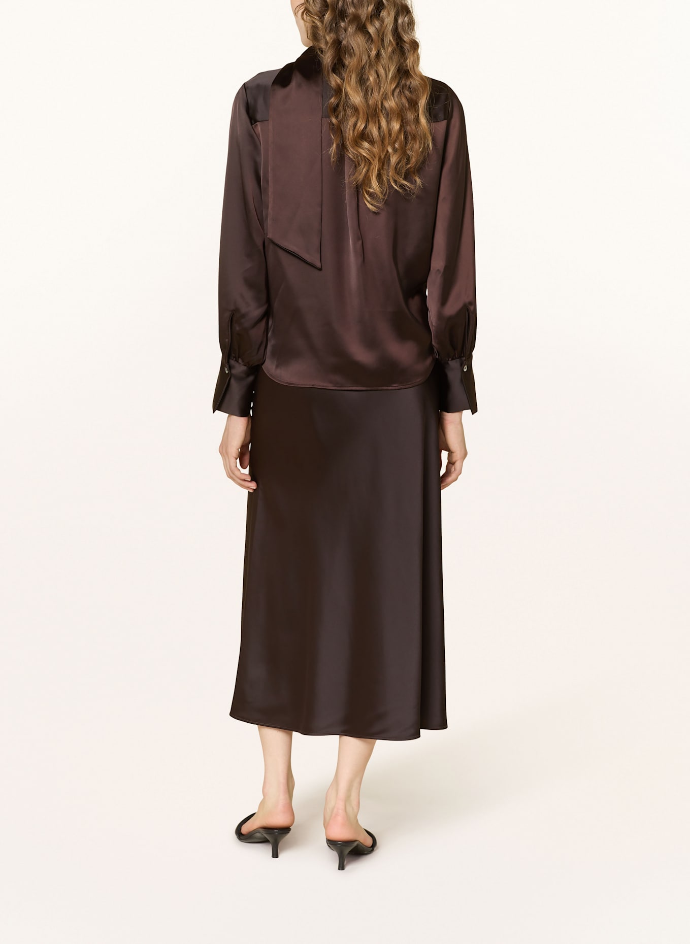 s.Oliver BLACK LABEL Satinrock: DUNKELBRAUN