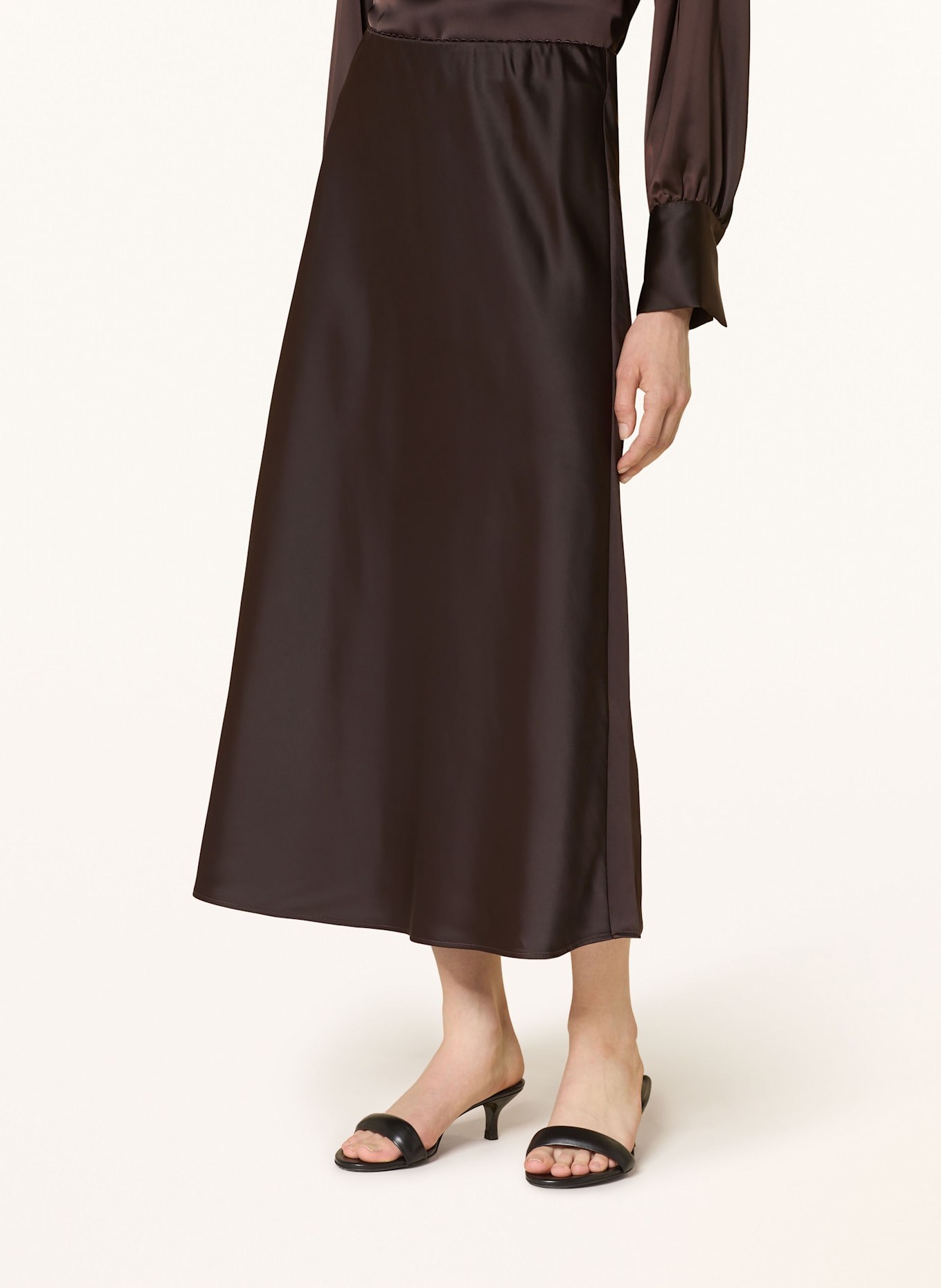 s.Oliver BLACK LABEL Satinrock: DUNKELBRAUN