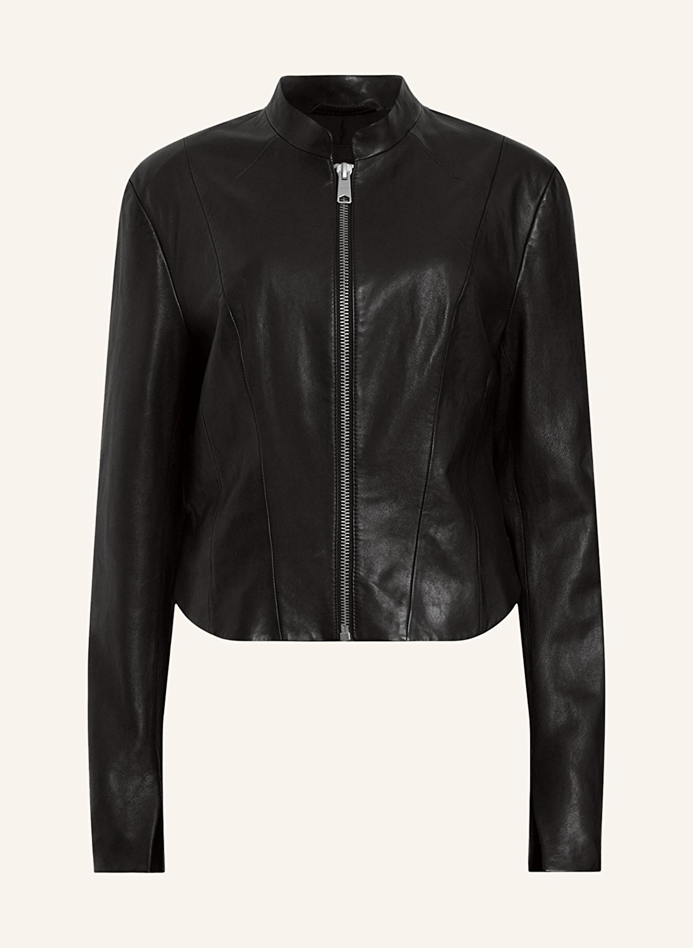 ALLSAINTS Lederjacke SADLER: SCHWARZ