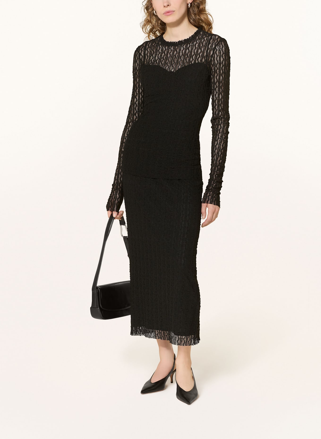 MAX & Co. Longsleeve ISIDE aus Spitze: SCHWARZ