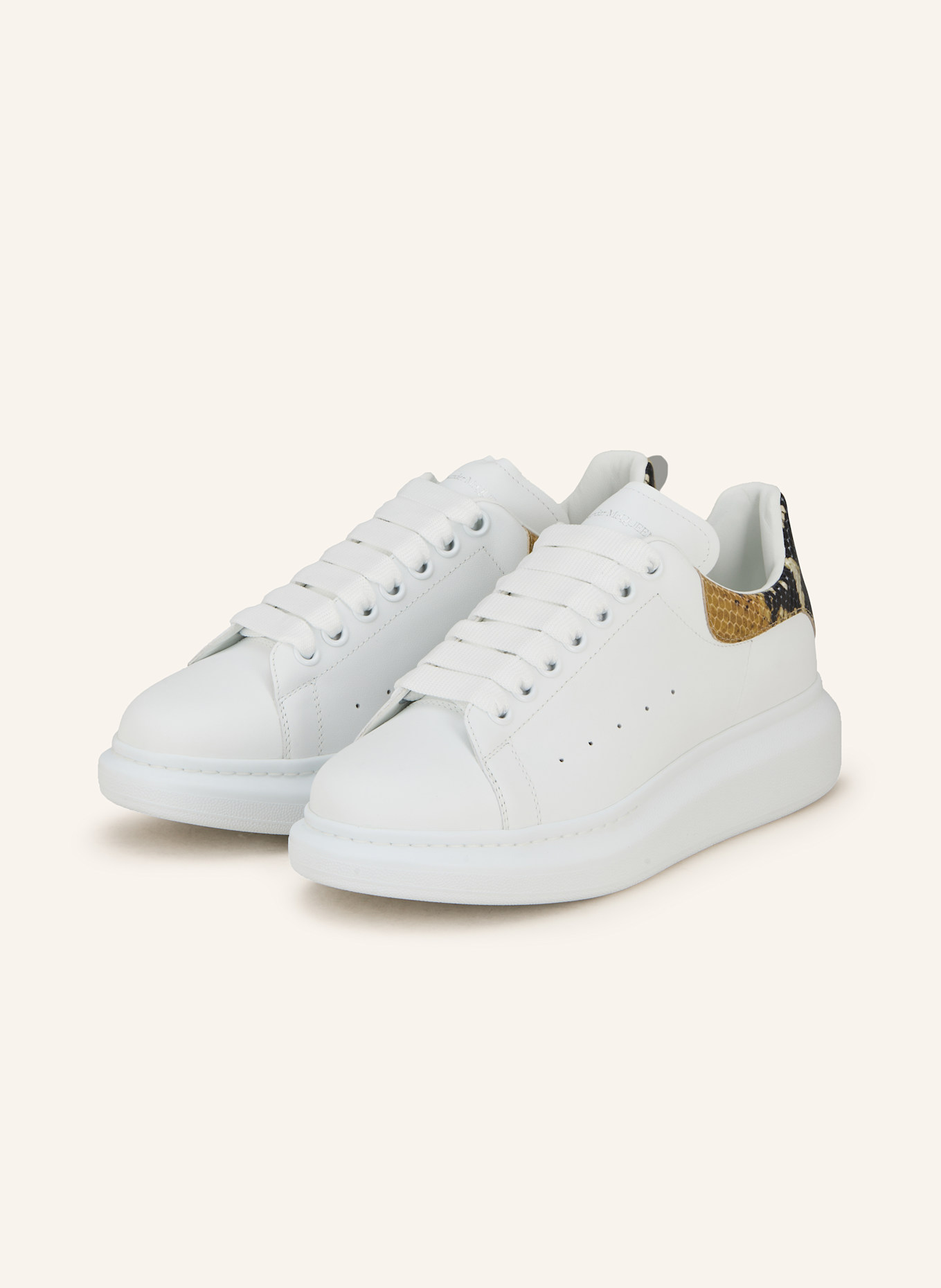 McQUEEN Sneaker: WEISS/ BEIGE