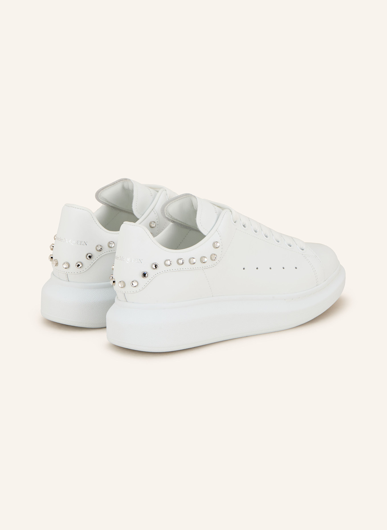 McQUEEN Sneaker mit Schmucksteinen: WEISS