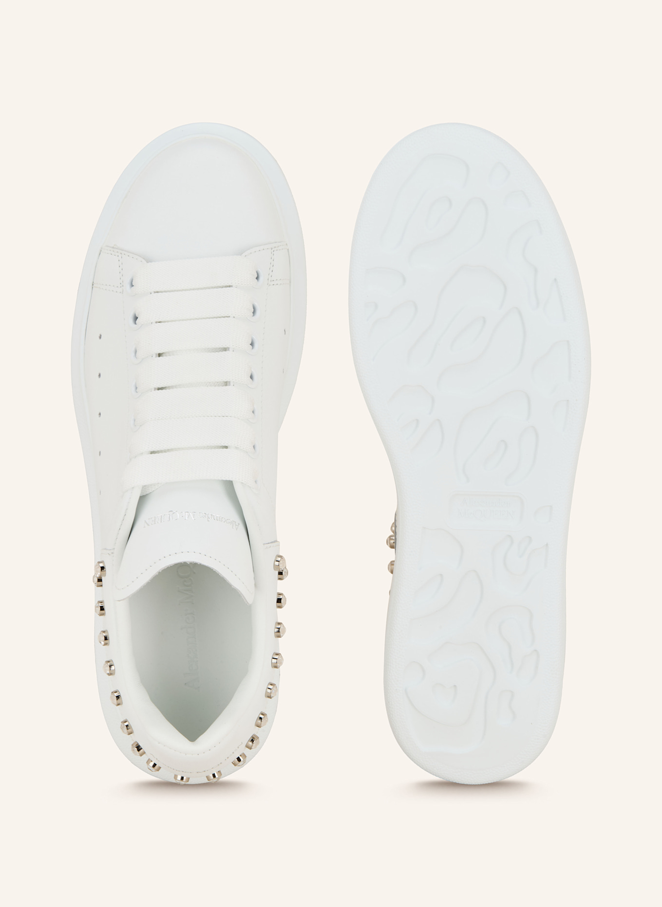 McQUEEN Sneaker mit Schmucksteinen: WEISS