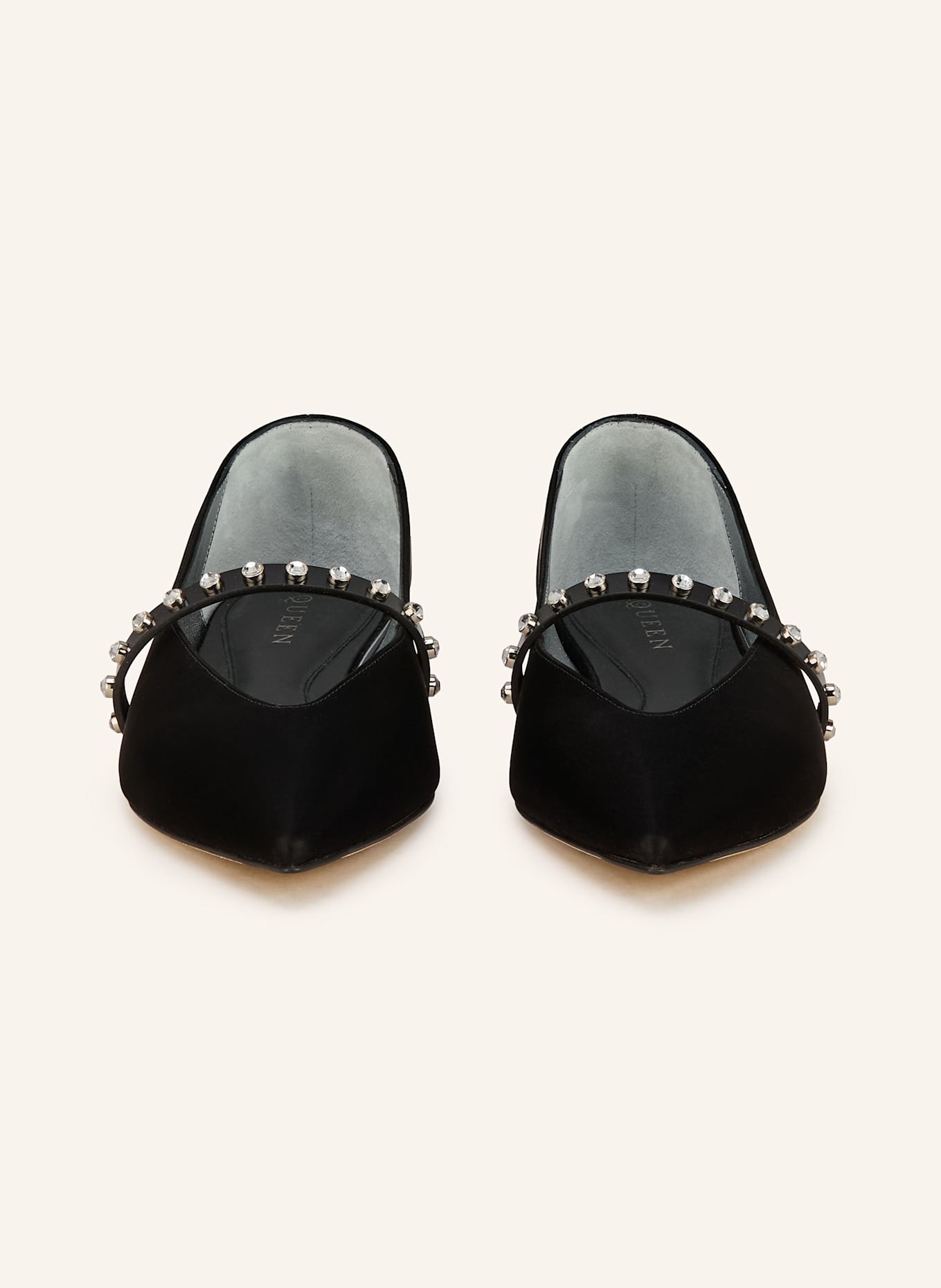 McQUEEN Ballerinas mit Schmucksteinen: SCHWARZ
