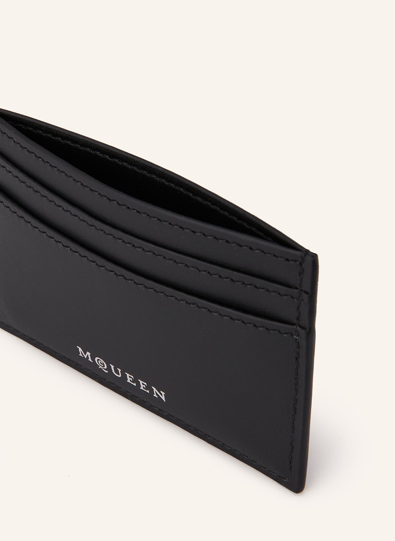 McQUEEN Kartenetui SKULL: SCHWARZ