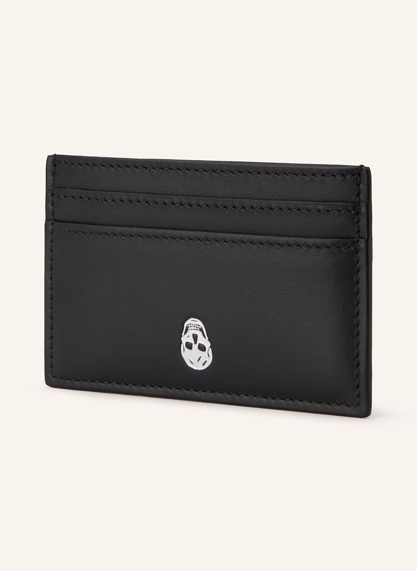 McQUEEN Kartenetui SKULL: SCHWARZ