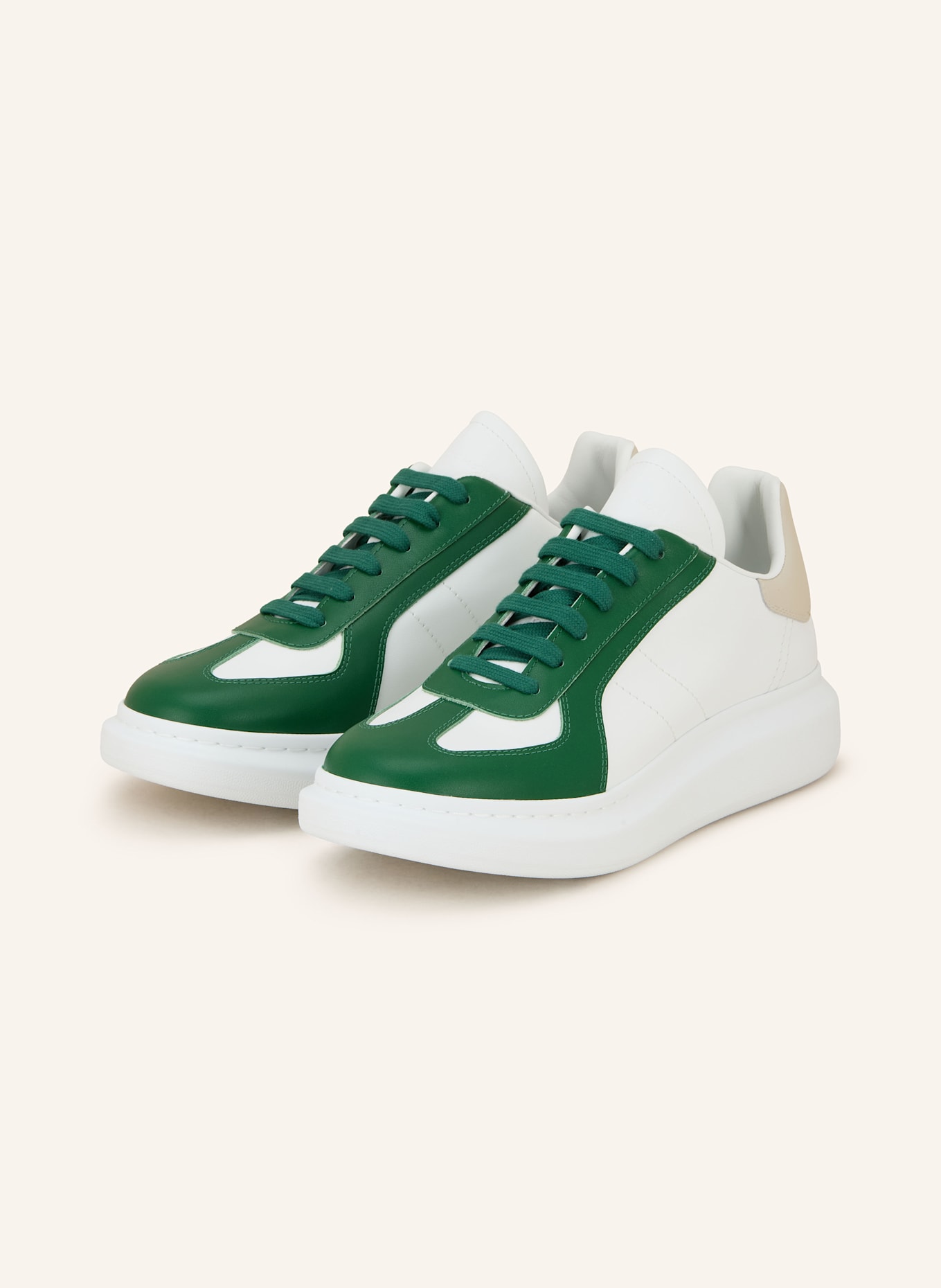 McQUEEN Sneaker: WEISS/ GRÜN/ BEIGE