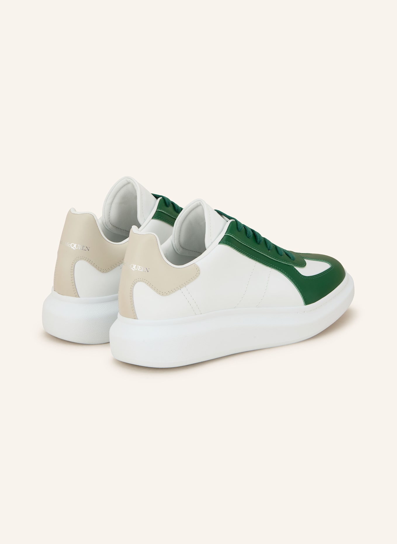 McQUEEN Sneaker: WEISS/ GRÜN/ BEIGE