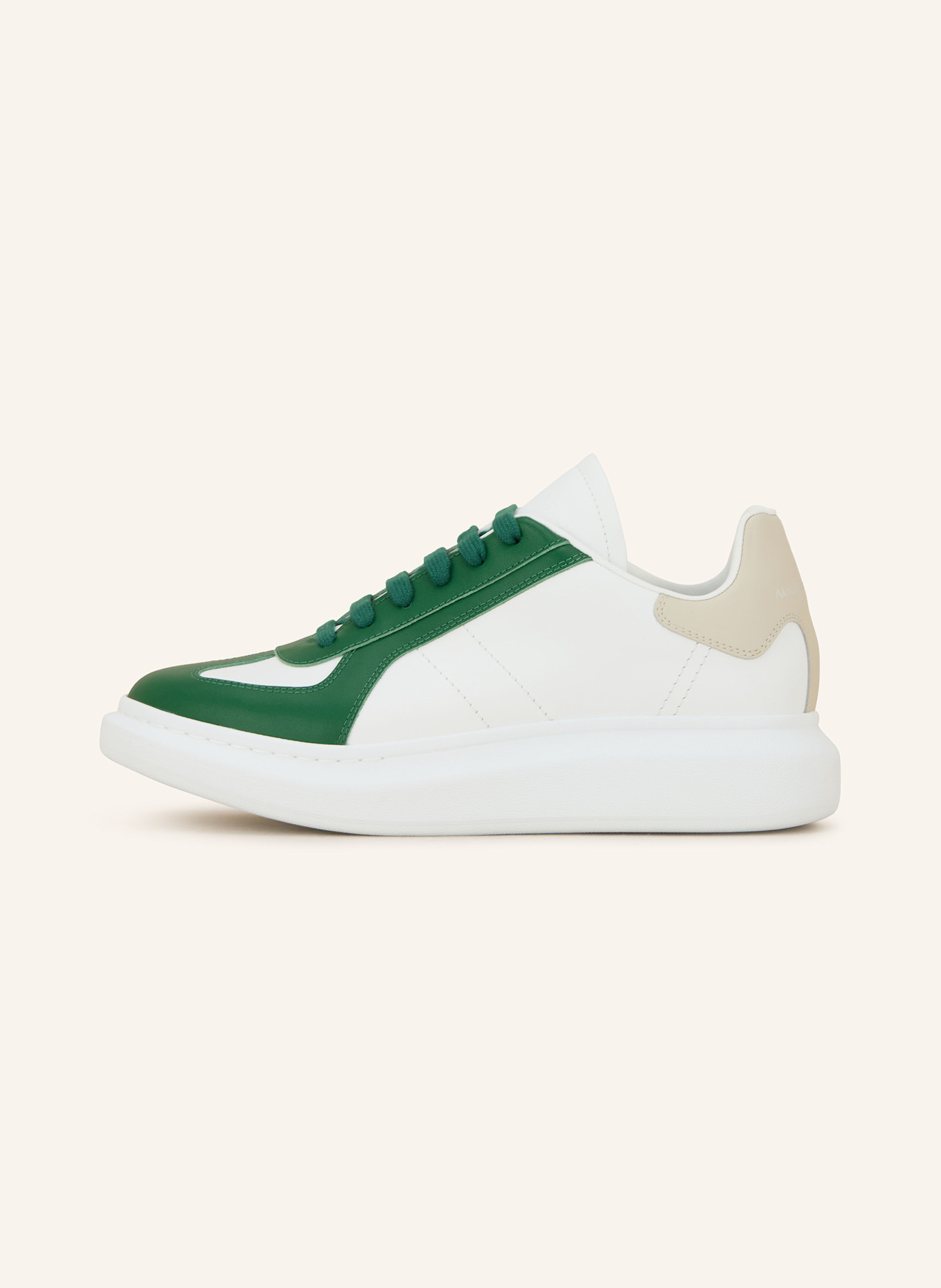 McQUEEN Sneaker: WEISS/ GRÜN/ BEIGE
