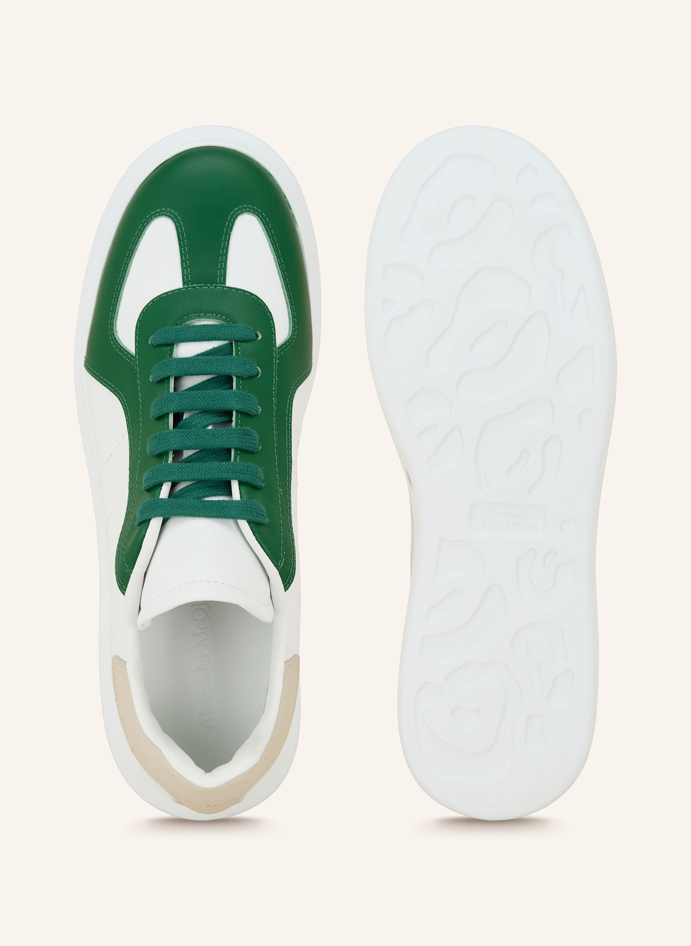 McQUEEN Sneaker: WEISS/ GRÜN/ BEIGE