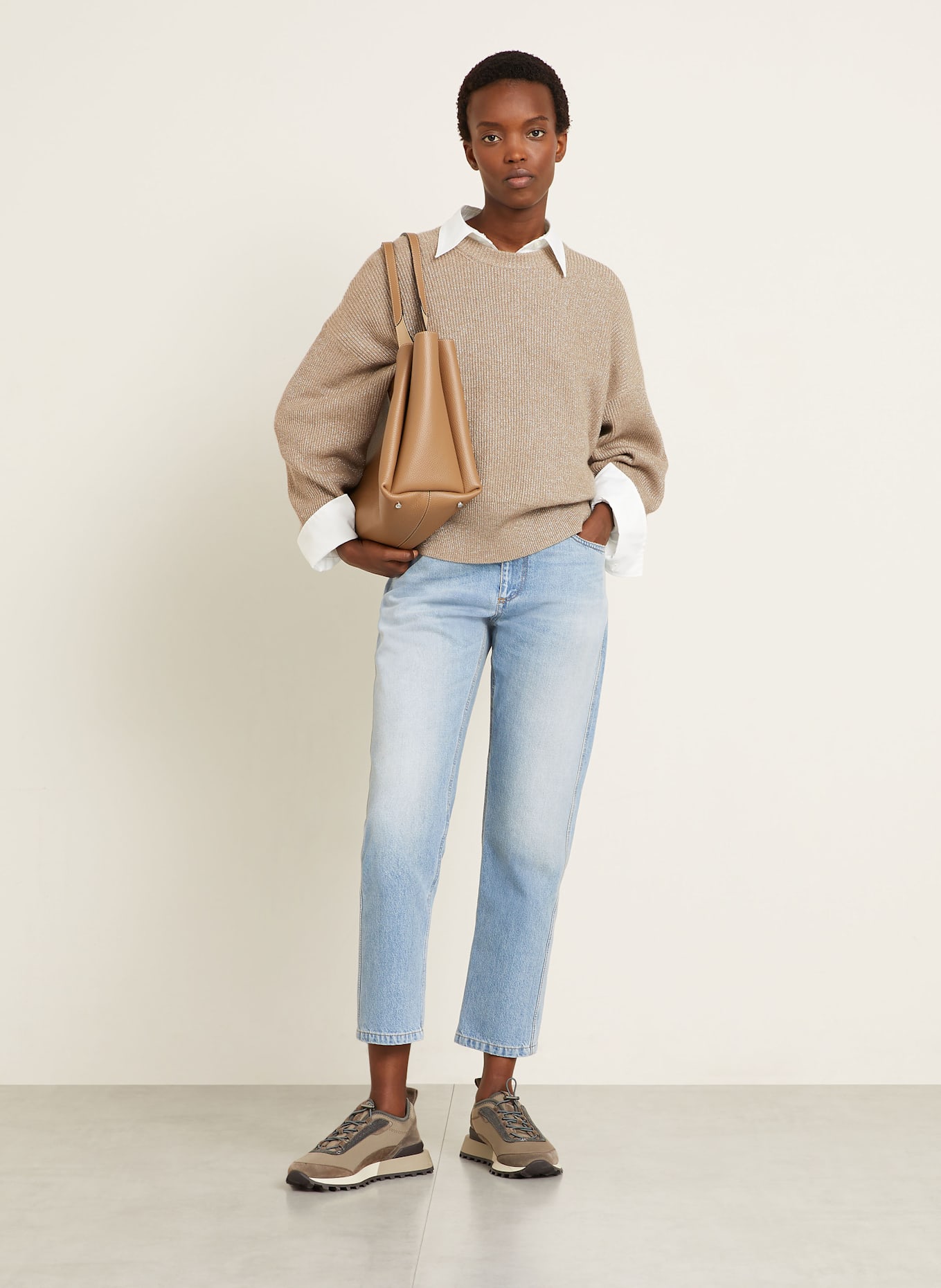 BRUNELLO CUCINELLI 7/8-Jeans: C9044 AGED LIGHT BLUE DENIM