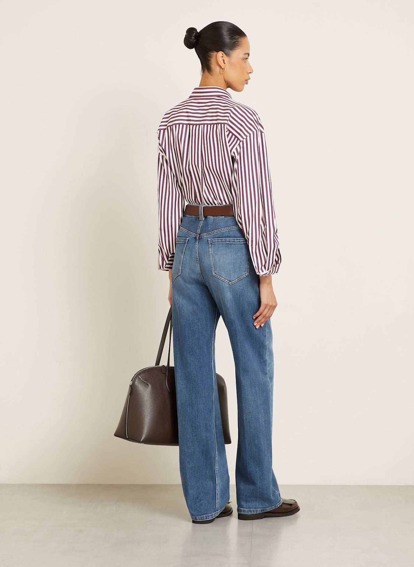 BRUNELLO CUCINELLI Hemdbluse: ECRU / FUCHSIA