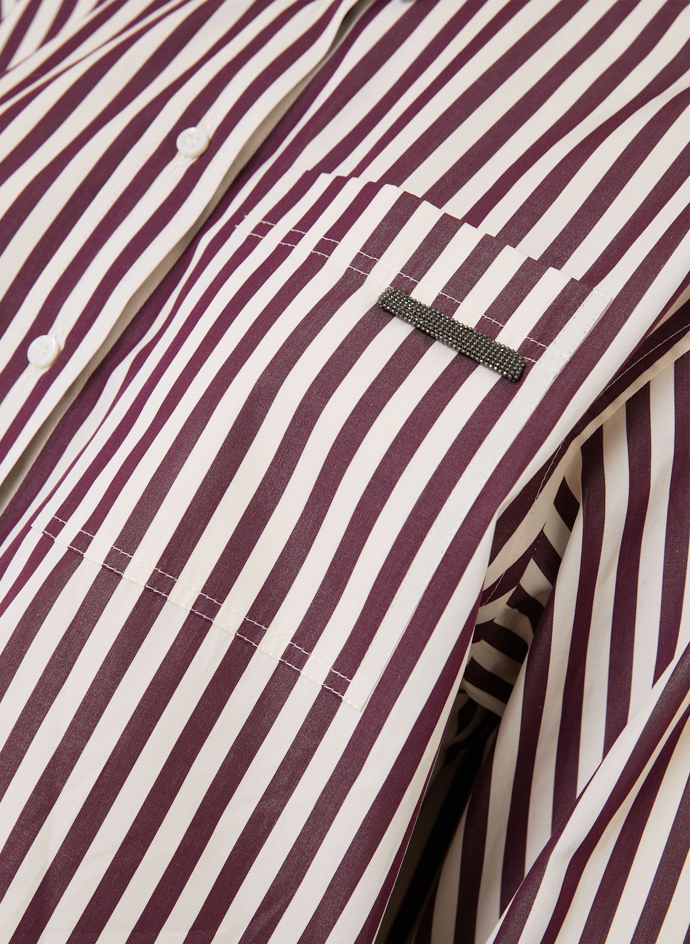 BRUNELLO CUCINELLI Hemdbluse: ECRU / FUCHSIA