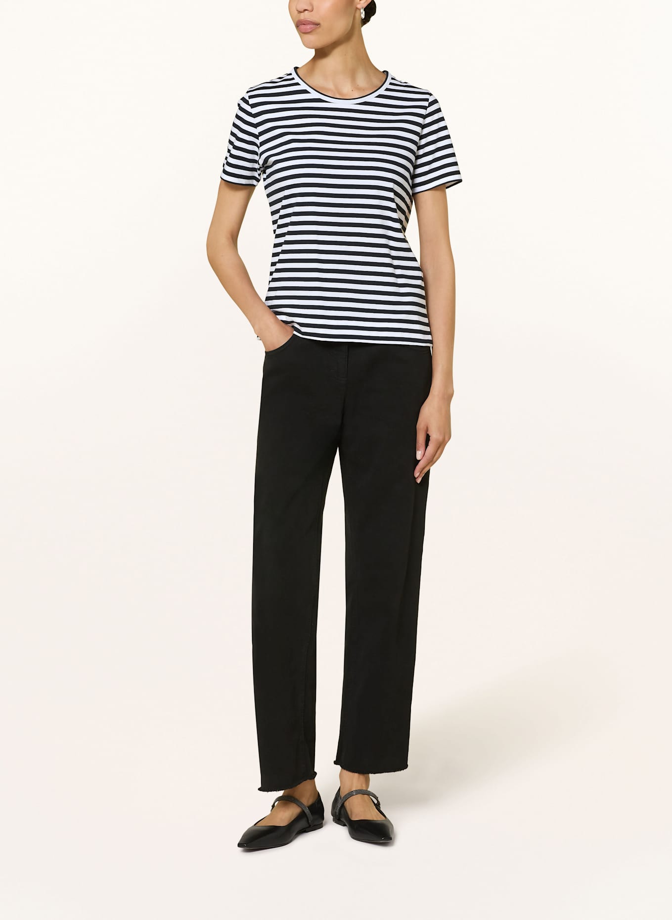 LUISA CERANO T-Shirt: DUNKELBLAU / WEISS