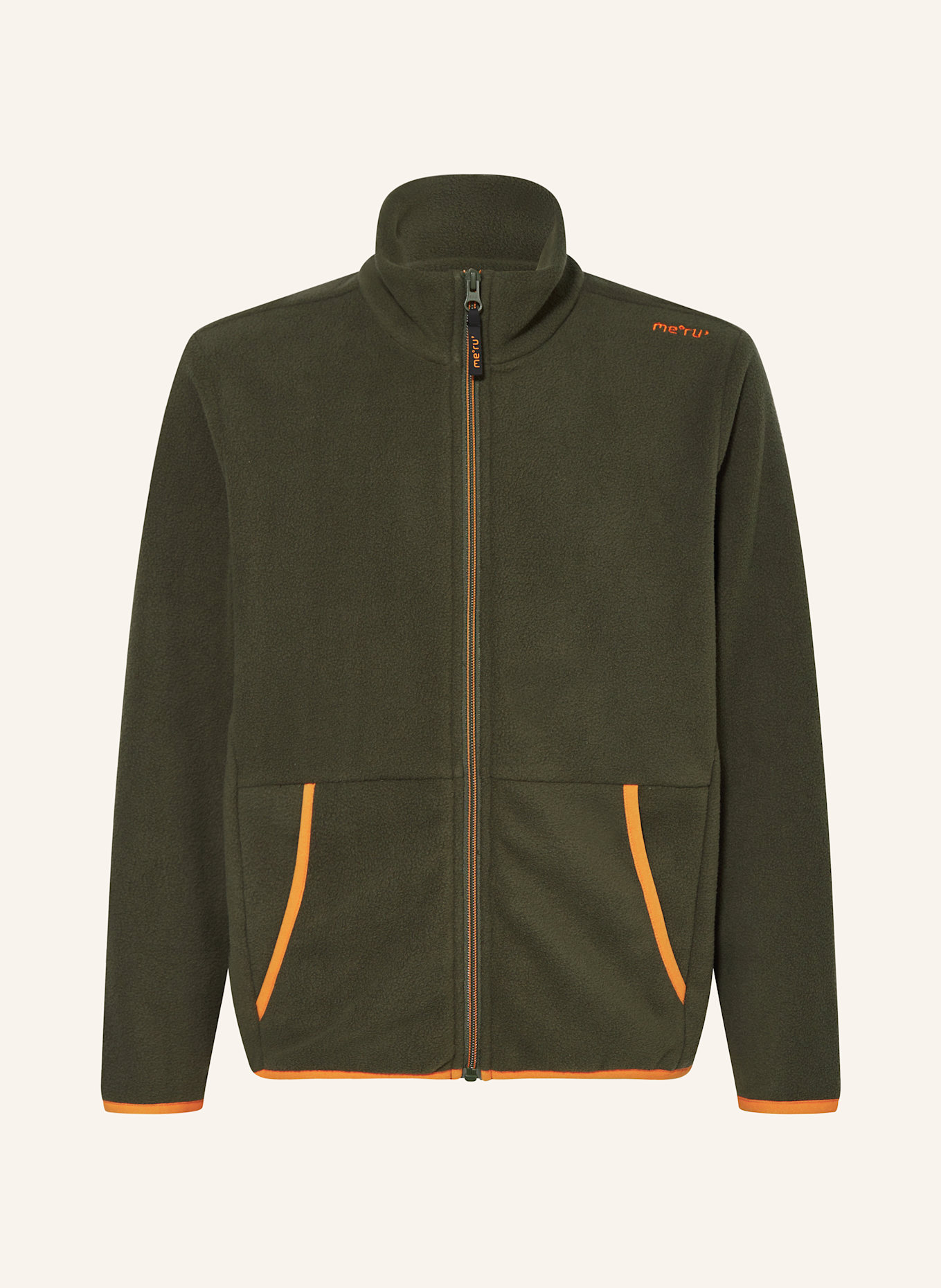 me°ru' Fleecejacke CANTERBURY: GRÜN / ORANGE
