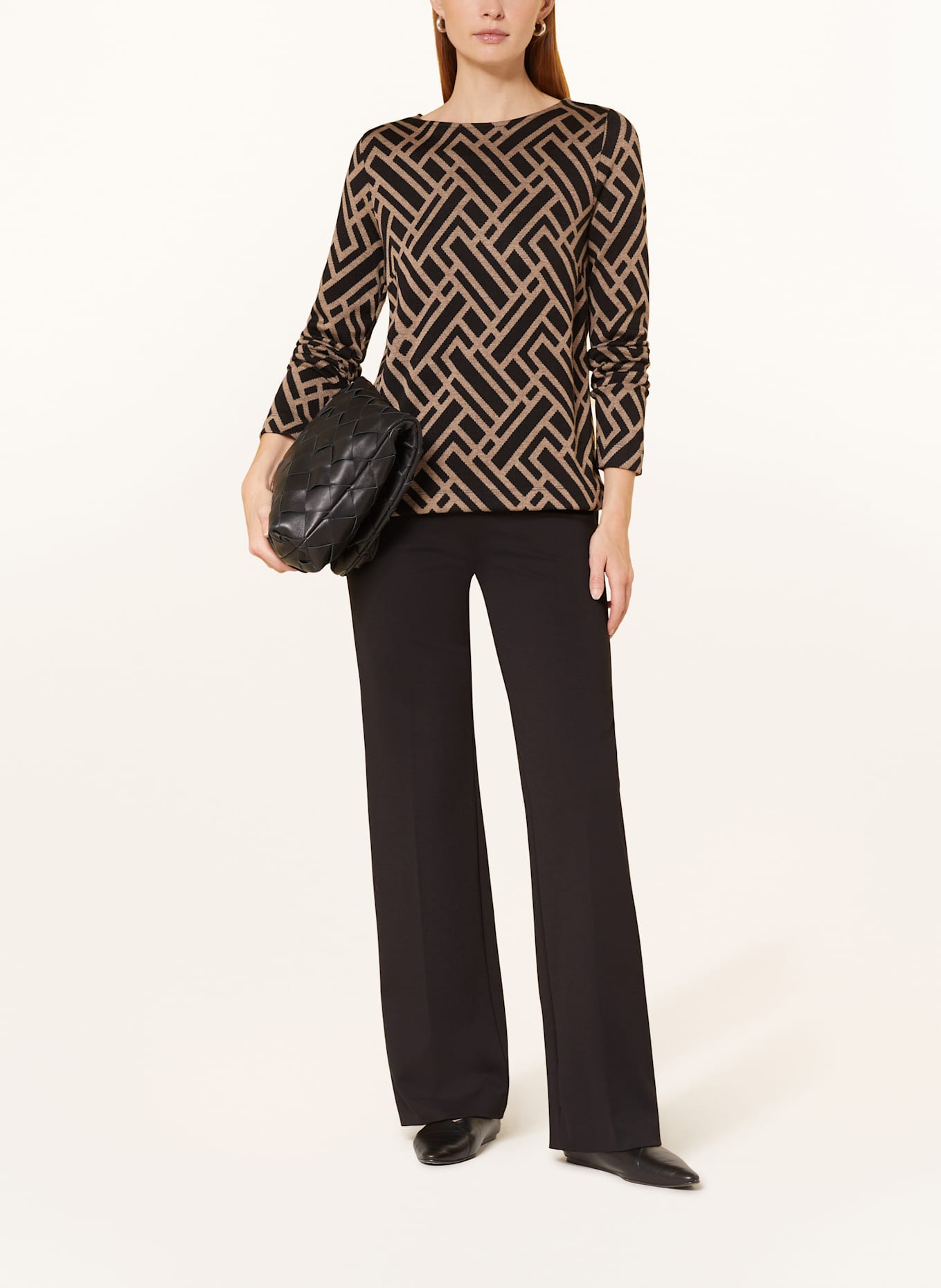 lilienfels Longsleeve: TAUPE / SCHWARZ