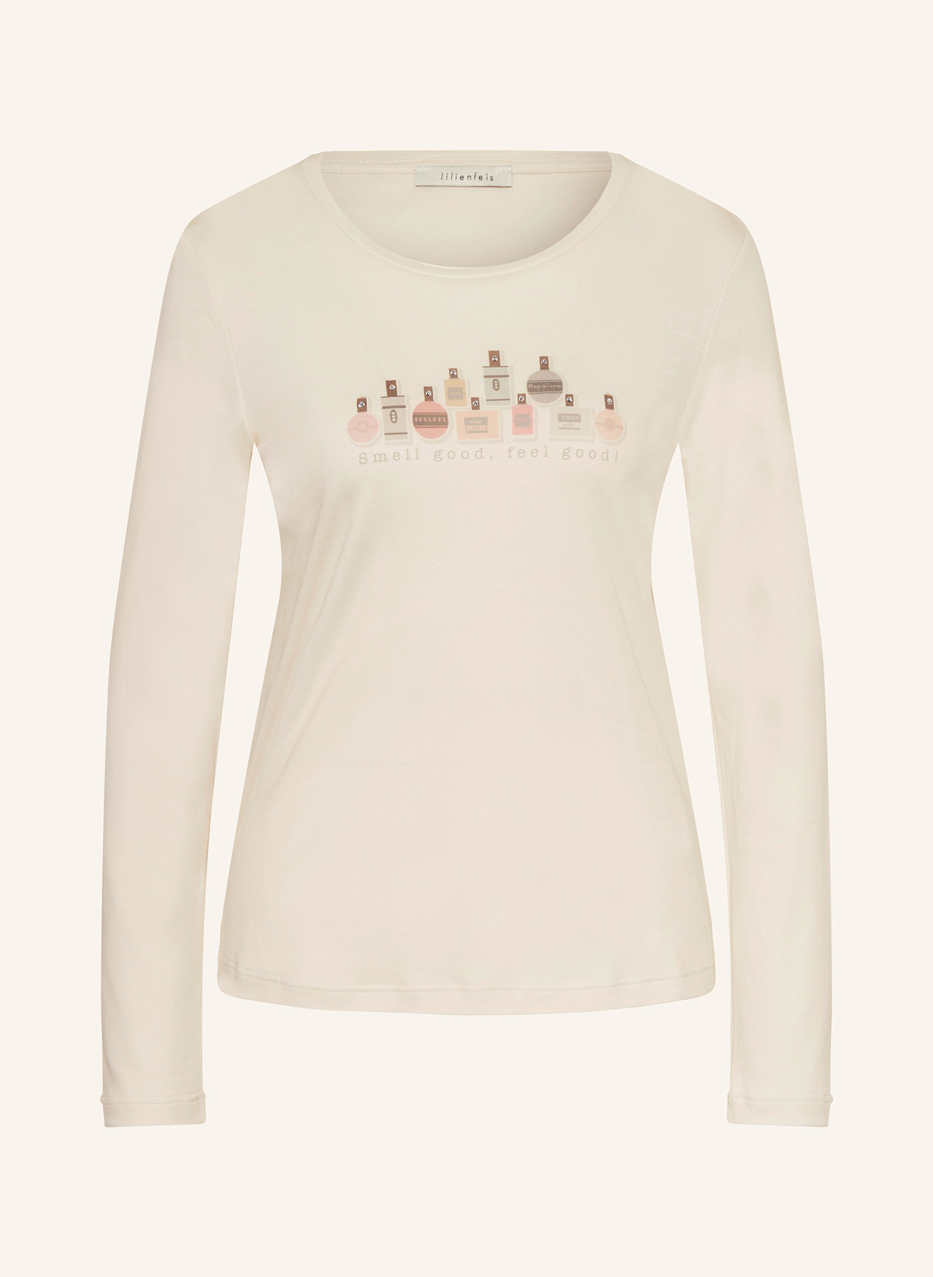 lilienfels Longsleeve mit Schmucksteinen: CREME