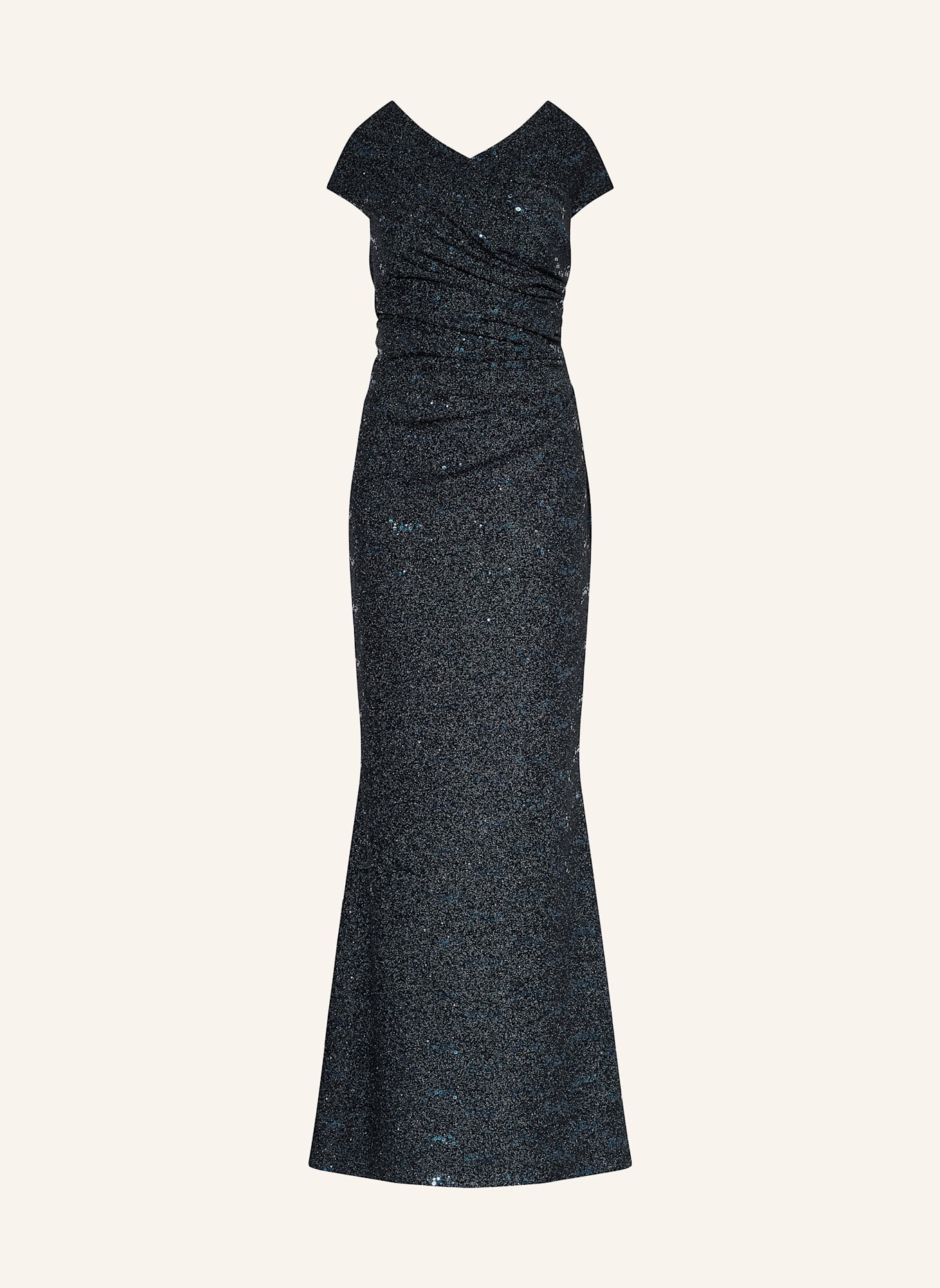 TALBOT RUNHOF Abendkleid mit Glitzergarn und Pailletten: DUNKELBLAU