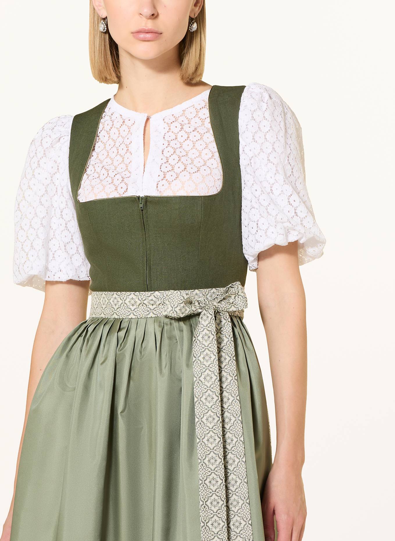 WALDORFF Dirndl halenka z děrované krajky: BÍLÁ