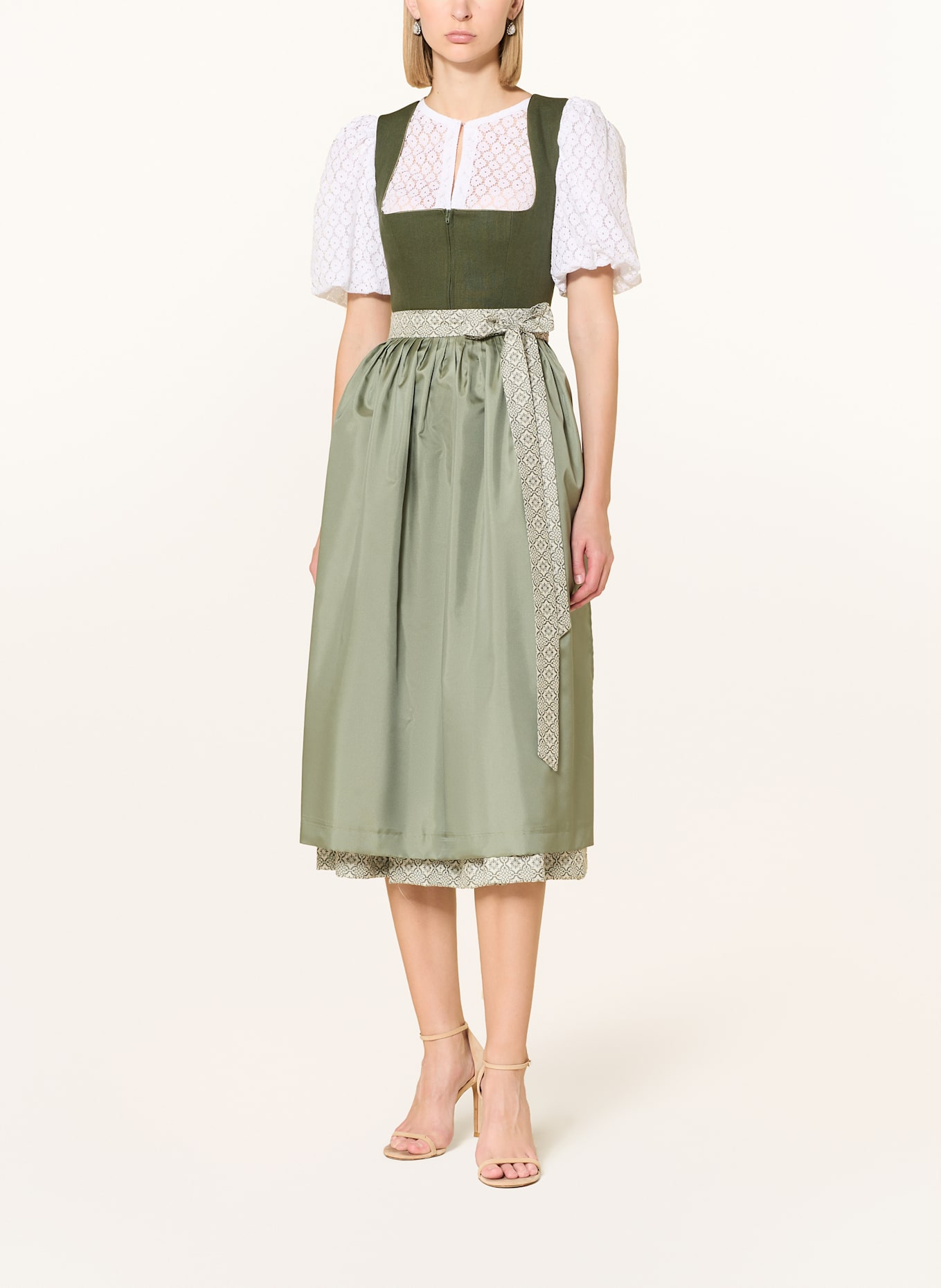 WALDORFF Dirndl halenka z děrované krajky: BÍLÁ