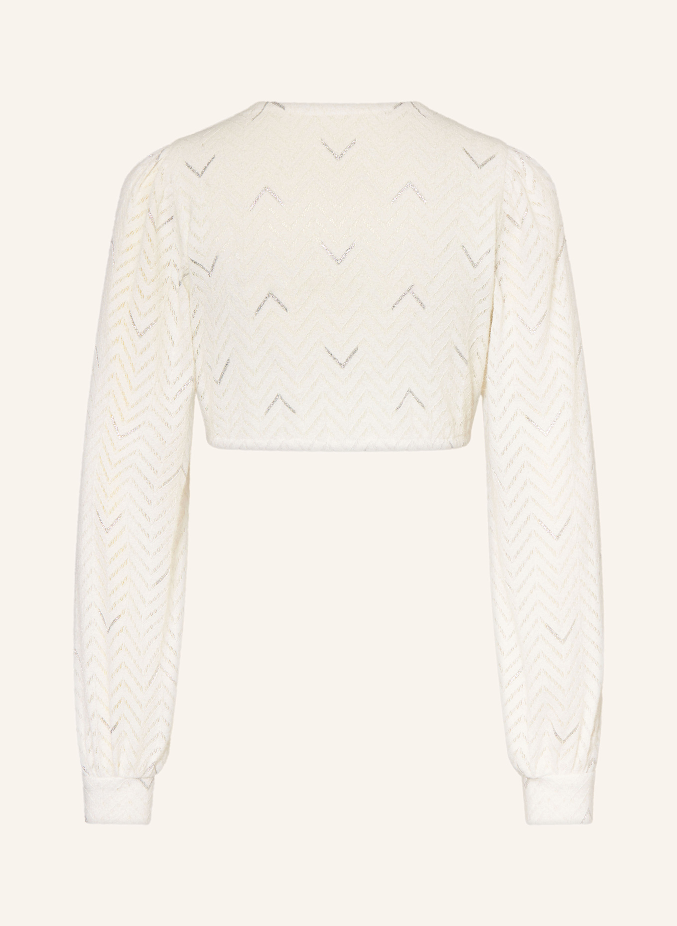 WALDORFF Dirndbluse mit Glitzergarn: ECRU / SILBER