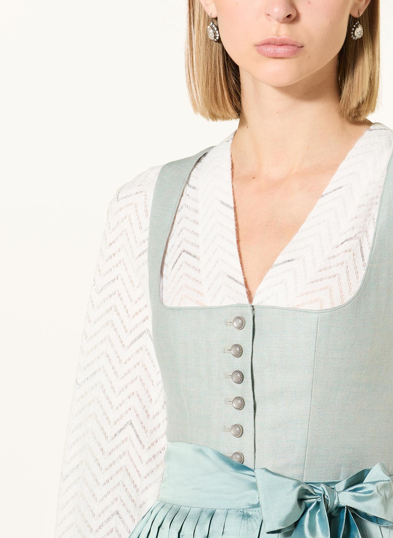 WALDORFF Dirndbluse mit Glitzergarn: ECRU / SILBER