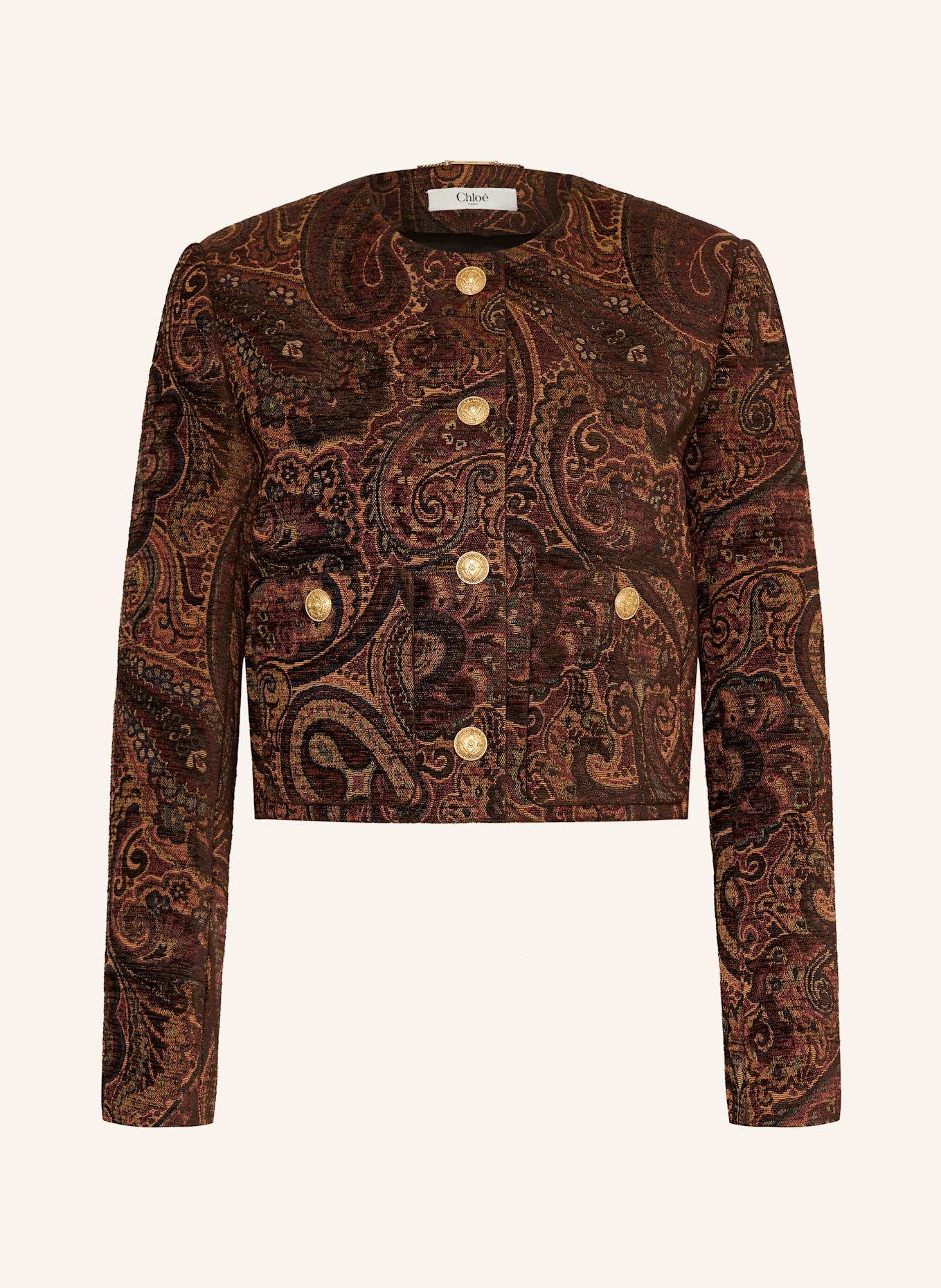 Chloé Jacquard-Jacke: DUNKELROT / DUNKELGRÜN / DUNKELGELB