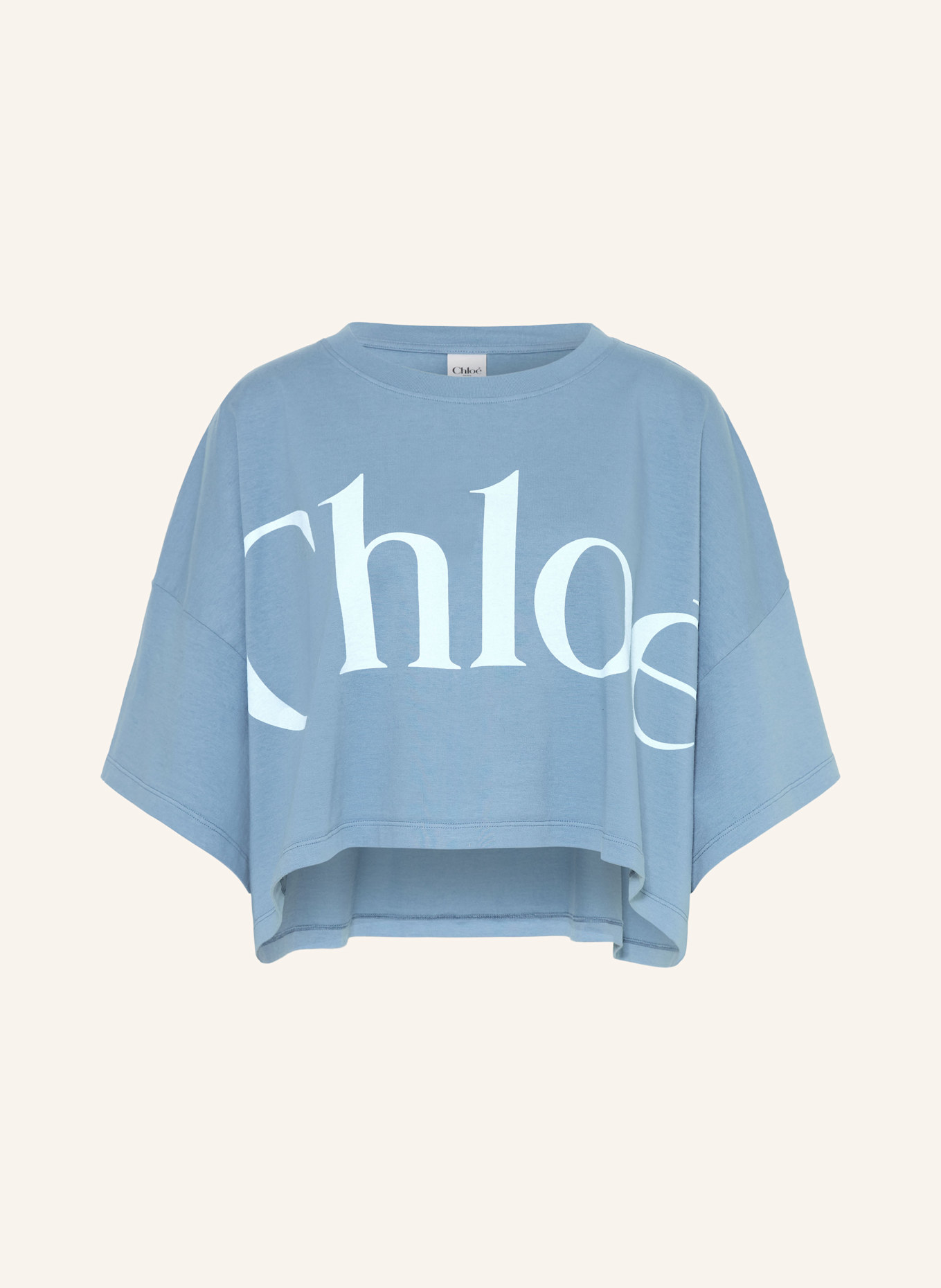 Chloé Cropped-Shirt: BLAUGRAU