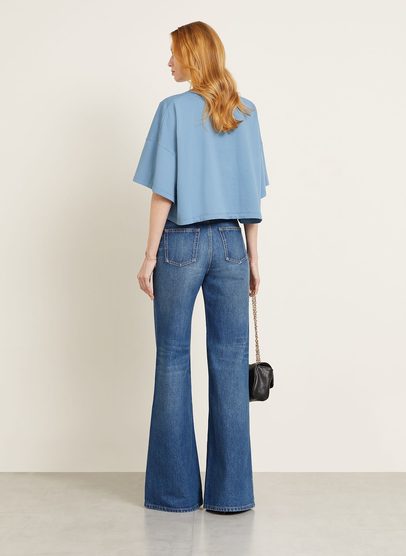 Chloé Cropped-Shirt: BLAUGRAU