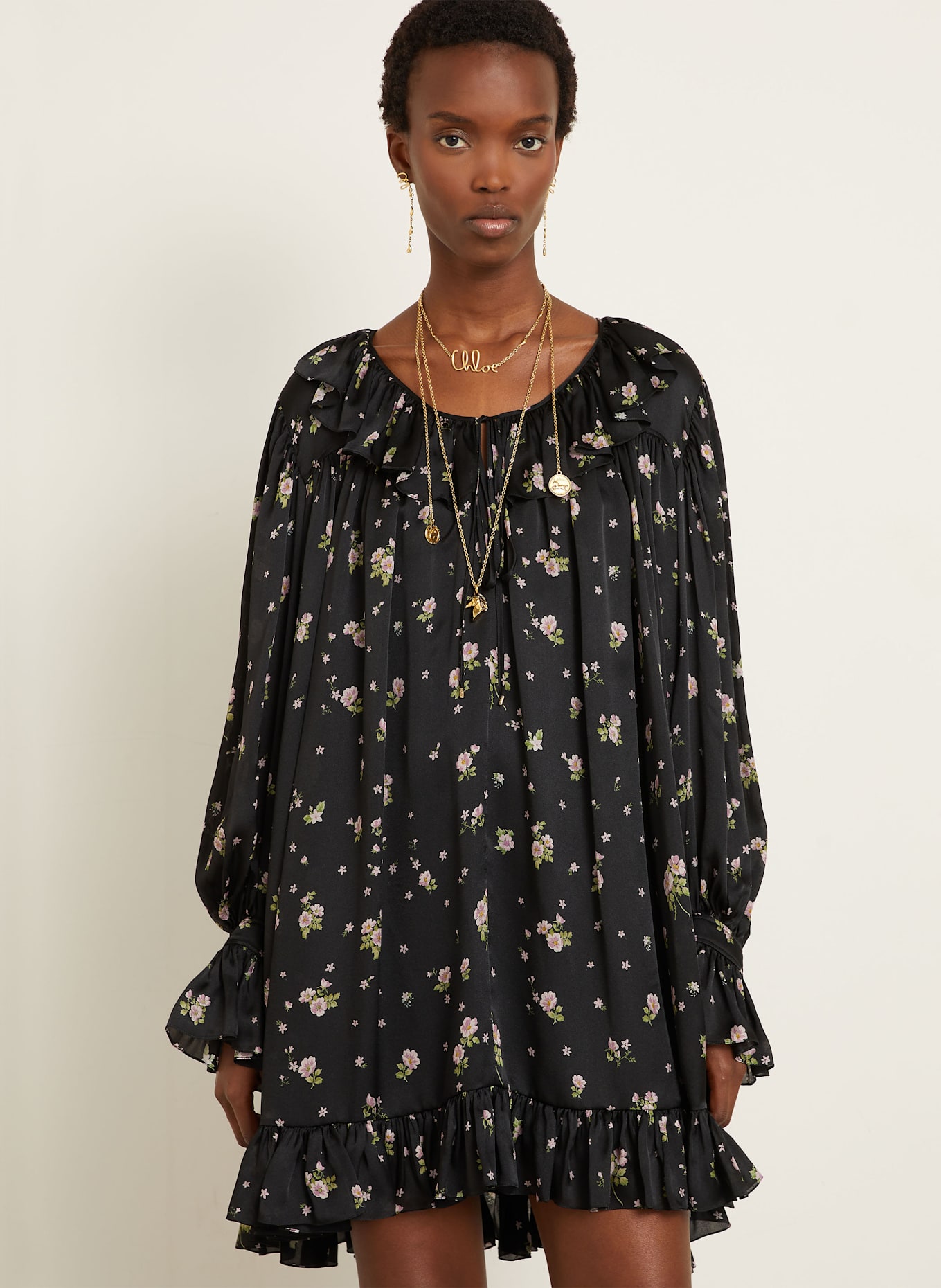 Chloé Seidenkleid: SCHWARZ