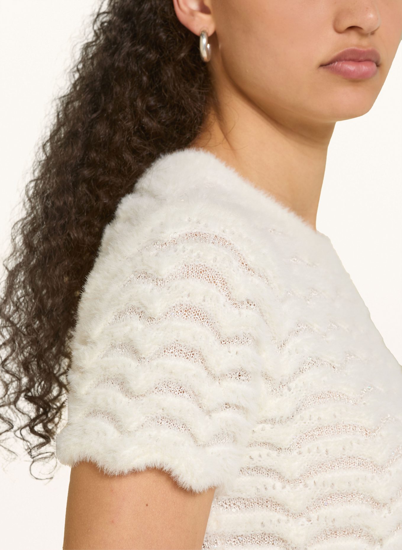 Rich & Royal Strickshirt mit Pailletten: ECRU