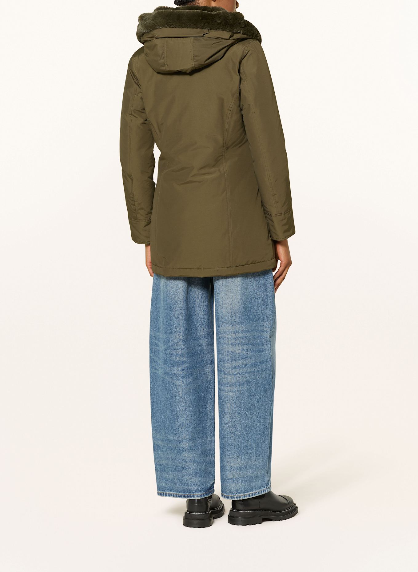 WOOLRICH Daunenjacke BEAKER mit Kunstpelz: KHAKI