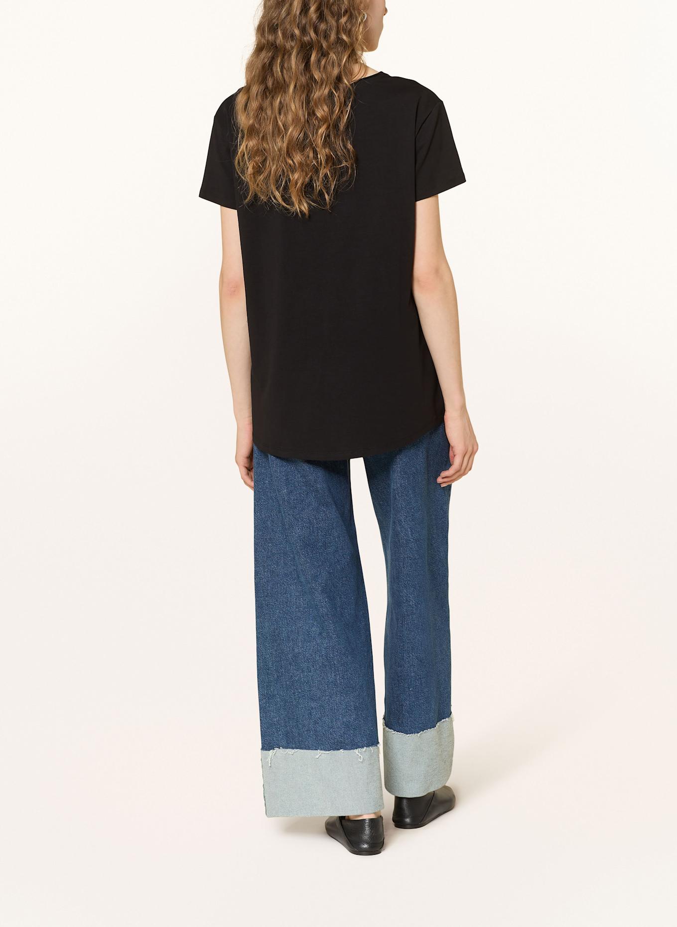 miss goodlife T-Shirt mit Pailletten: SCHWARZ / ROSA / GRÜN