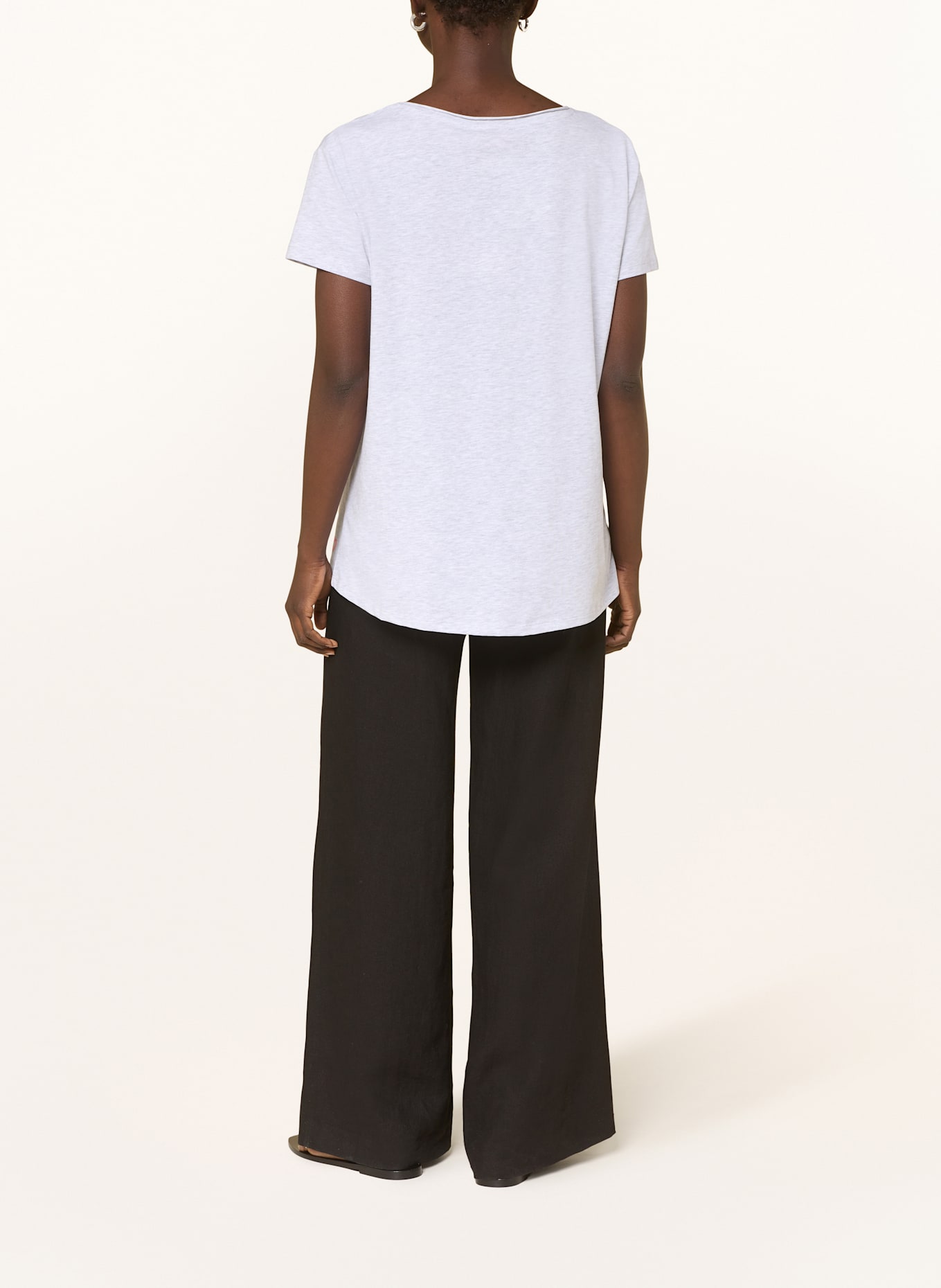 miss goodlife T-Shirt mit Pailletten: HELLGRAU / NEONGELB / ALTROSA