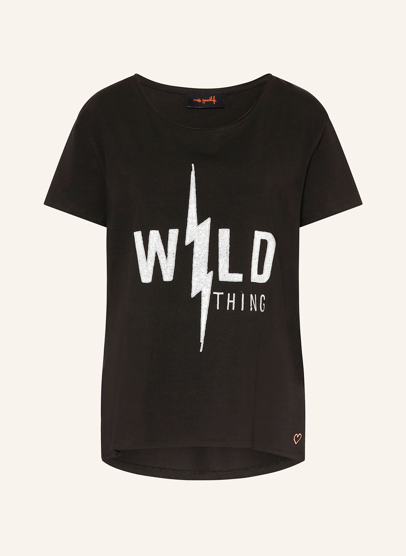 miss goodlife T-Shirt mit Pailletten: SCHWARZ