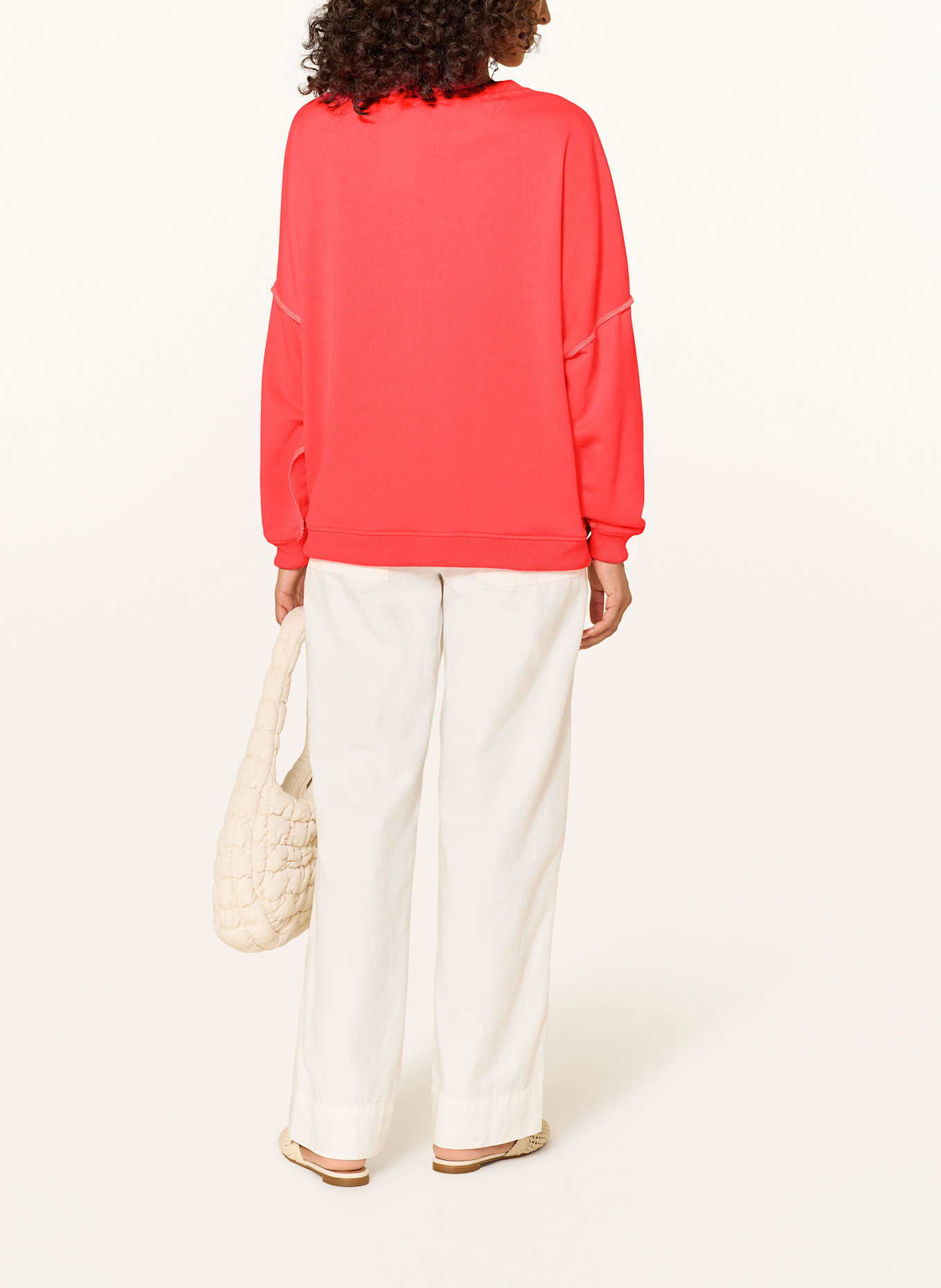 miss goodlife Sweatshirt mit Schmucksteinen: NEONPINK