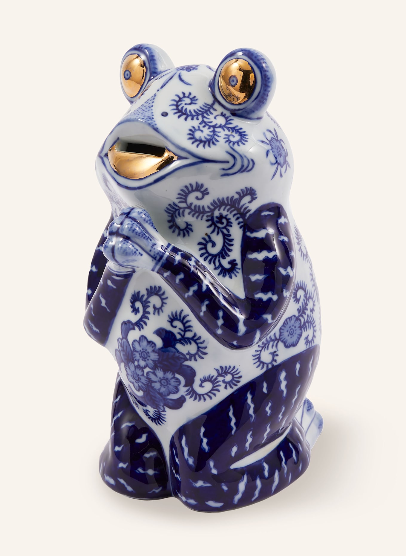 POLSPOTTEN Sparschwein FROG: BLAU / WEISS / GOLD