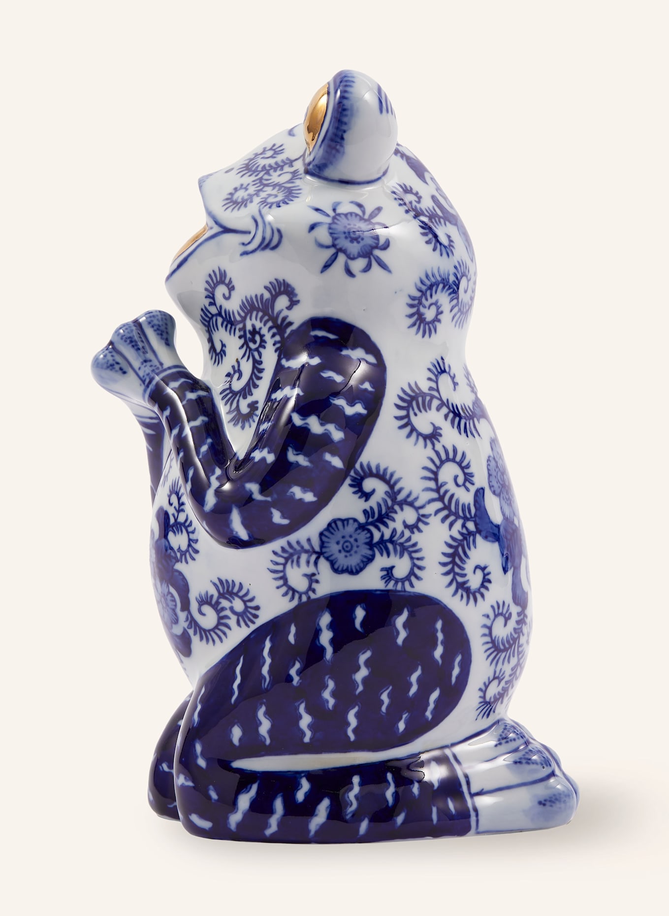 POLSPOTTEN Sparschwein FROG: BLAU / WEISS / GOLD