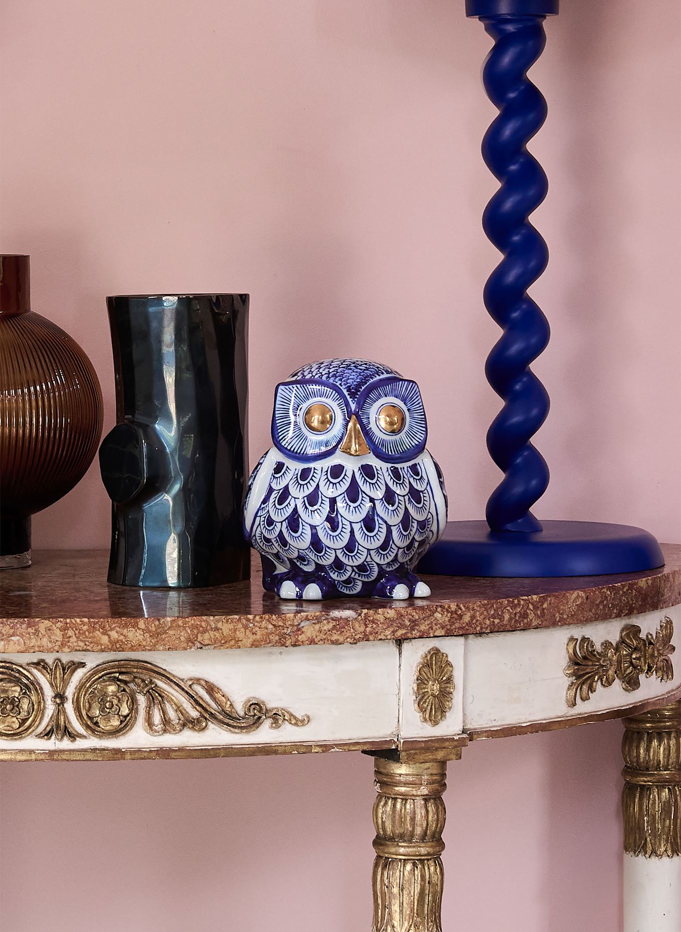 POLSPOTTEN Sparschwein OWL: BLAU / WEISS / GOLD