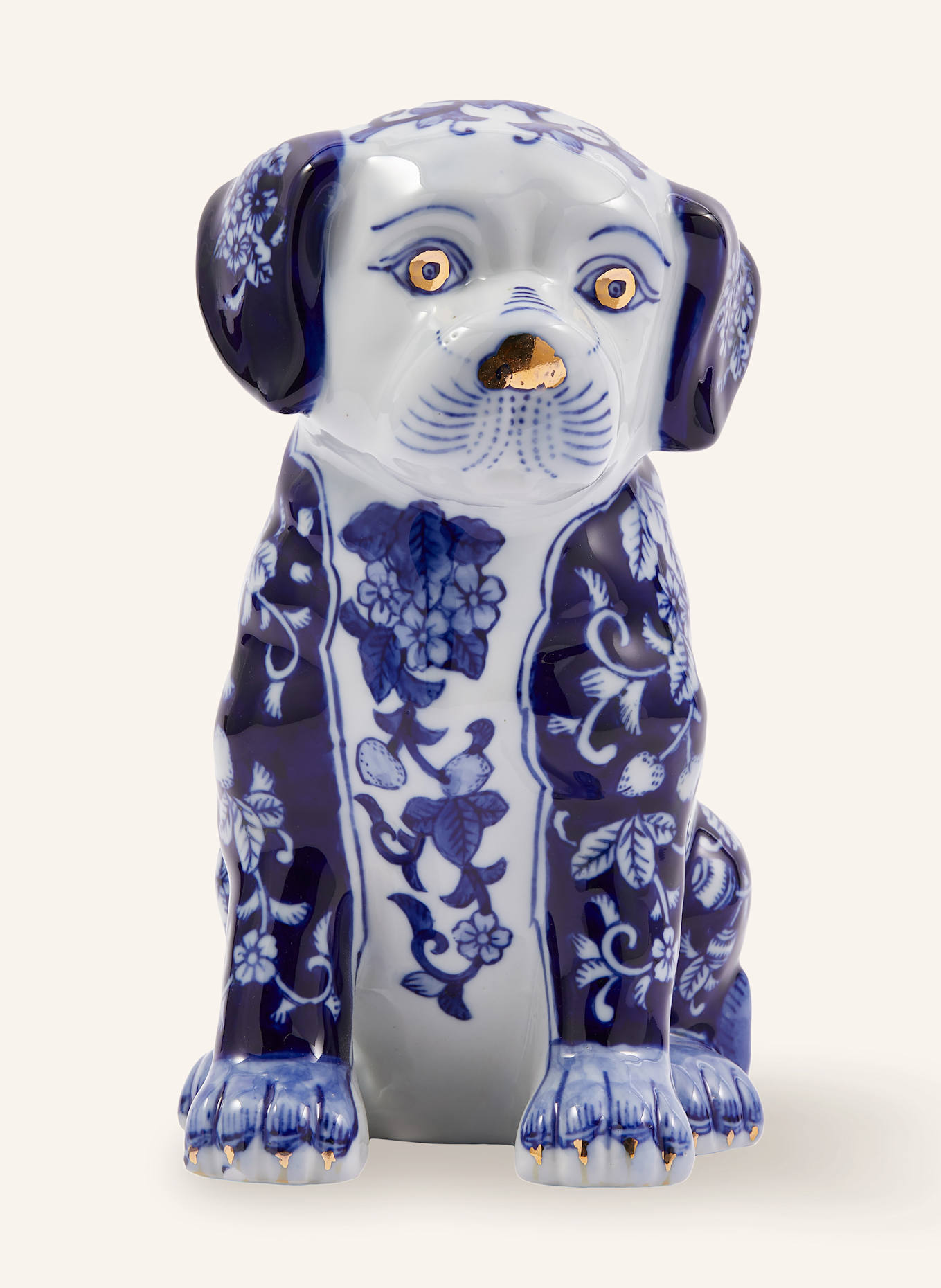 POLSPOTTEN Sparschwein PUPPY: BLAU / WEISS / GOLD