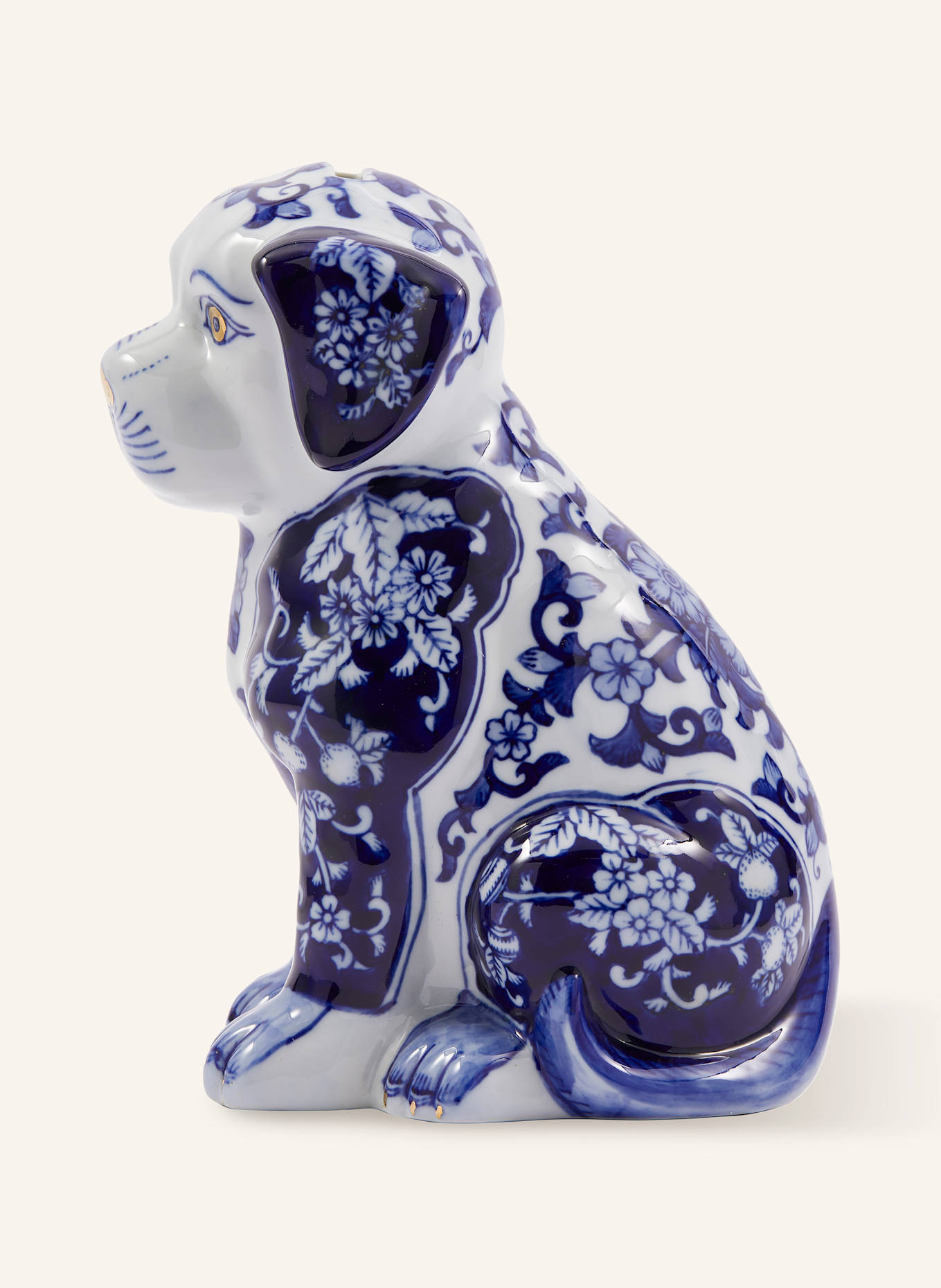 POLSPOTTEN Sparschwein PUPPY: BLAU / WEISS / GOLD