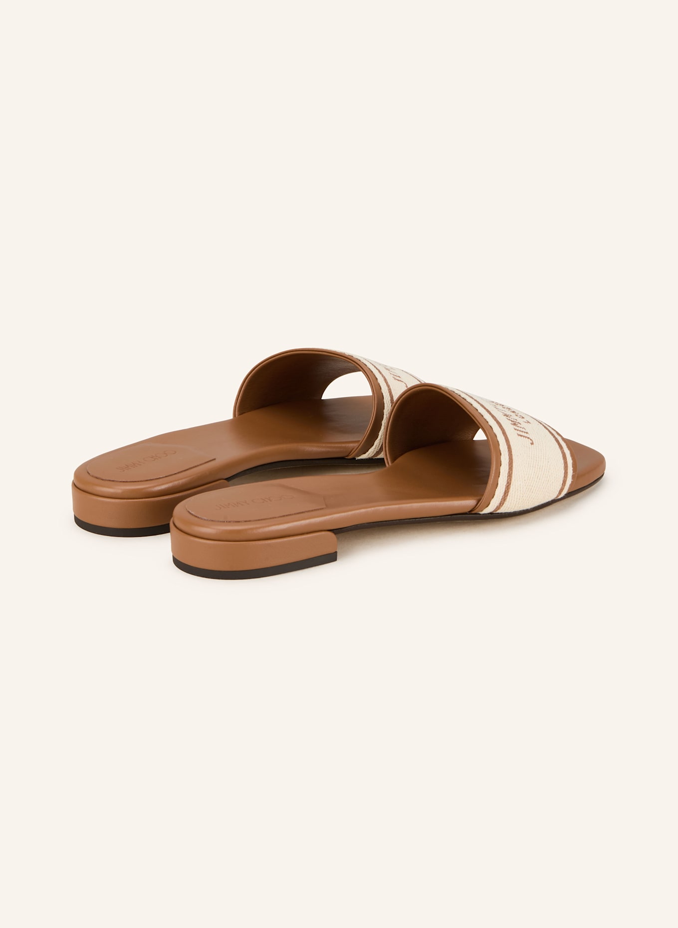 JIMMY CHOO Pantoletten JOA: ECRU/ CAMEL